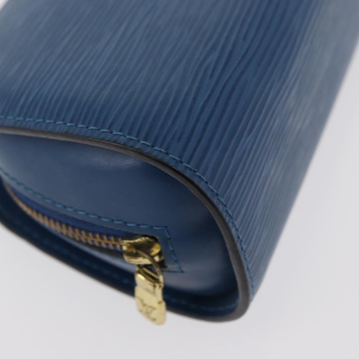 LOUIS VUITTON Epi Dauphine PM Pouch Blue M48445 LV Auth ti3870