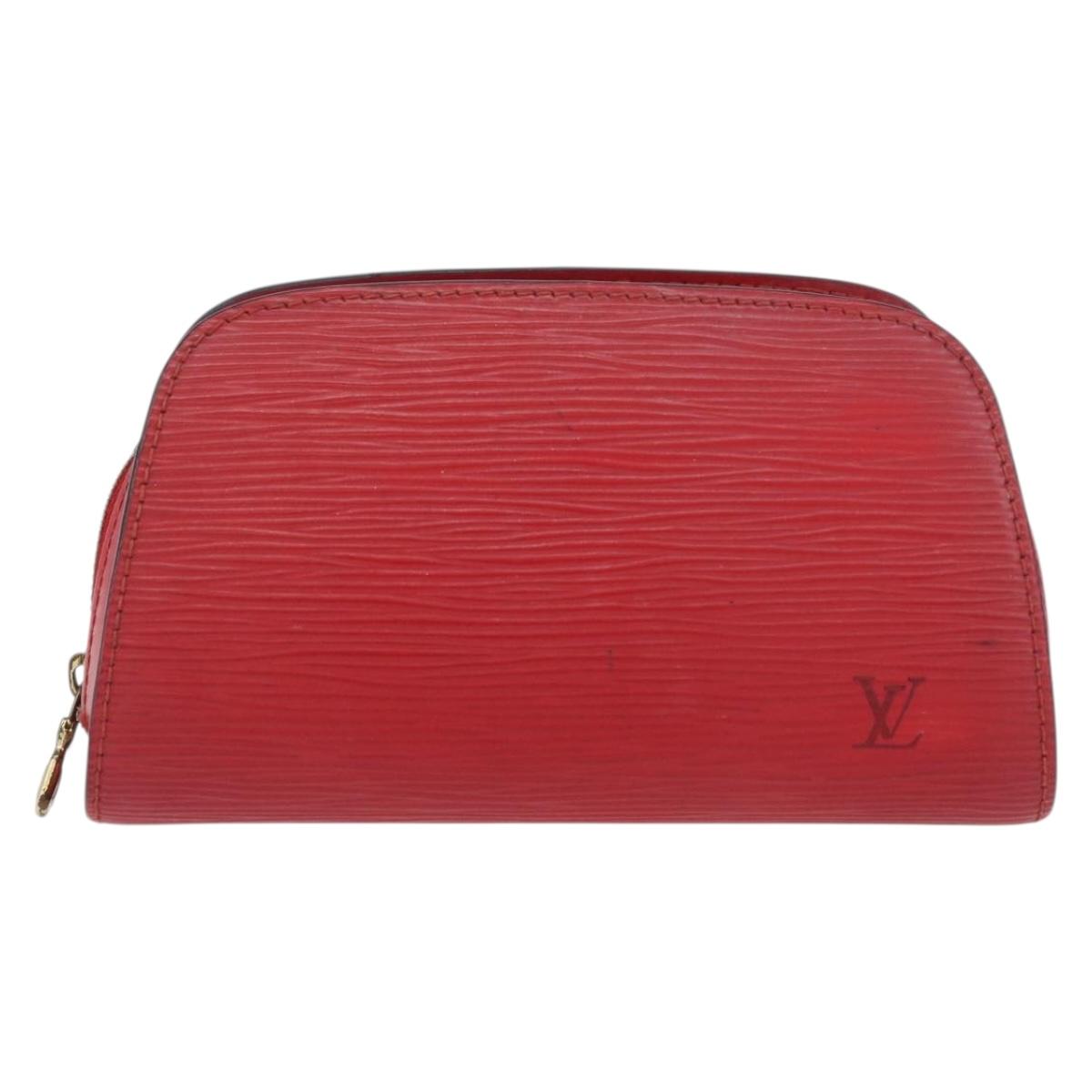 LOUIS VUITTON Epi Dauphine PM Pouch Castilian Red M48447 LV Auth ti3880