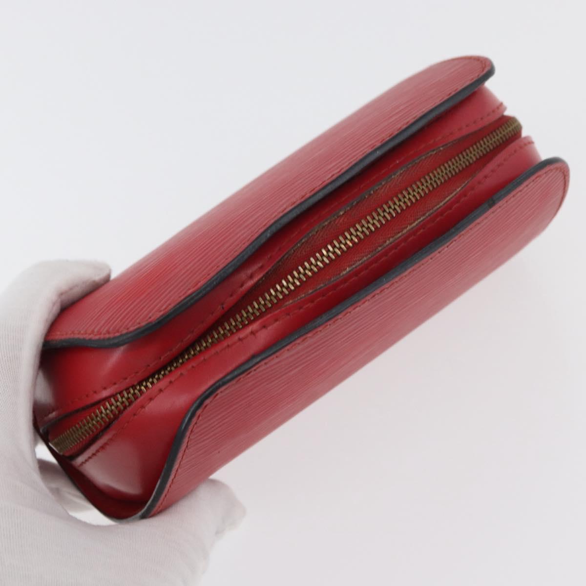 LOUIS VUITTON Epi Dauphine PM Pouch Castilian Red M48447 LV Auth ti3880