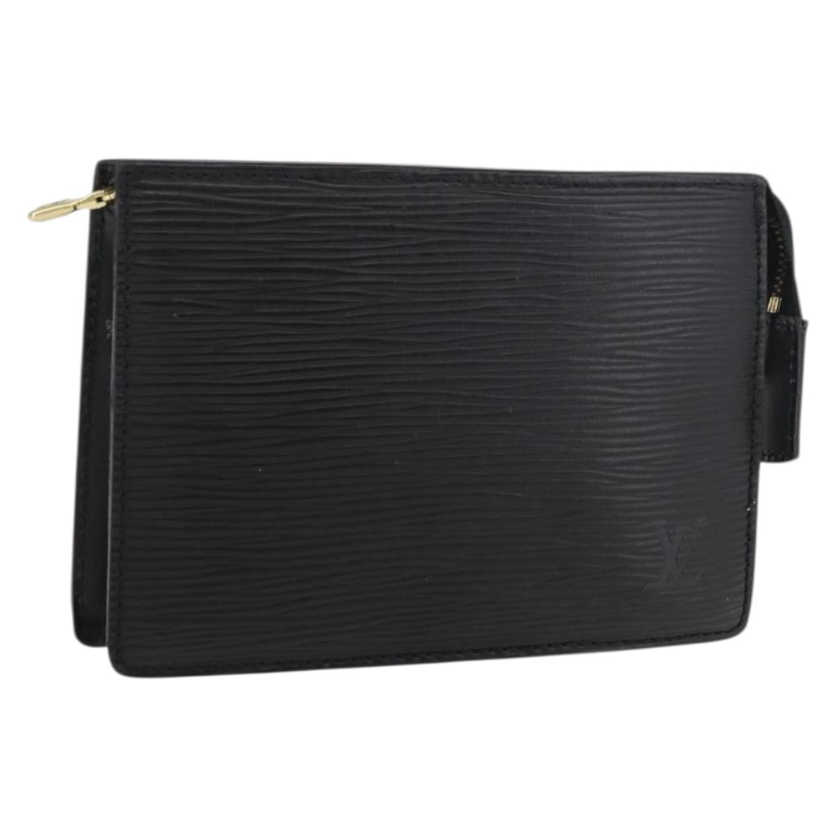 LOUIS VUITTON Epi Trousse 15 Pouch Black M48502 LV Auth ti3882