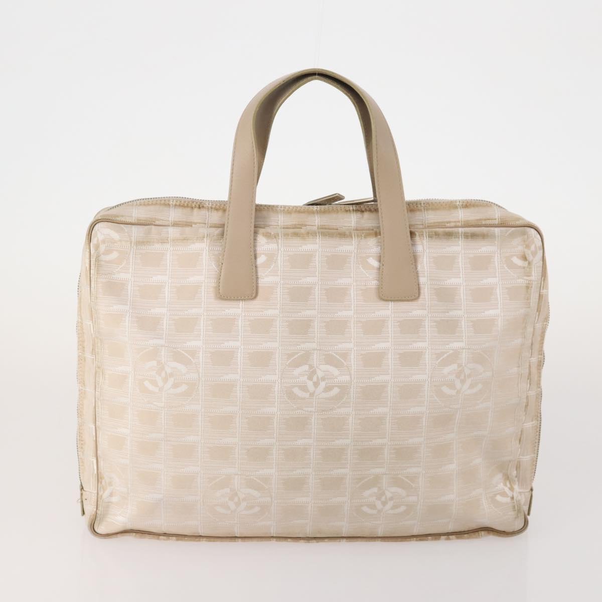 CHANEL New Travel Line Tote Bag Nylon 2 Set Pink Beige CC Auth ti3896