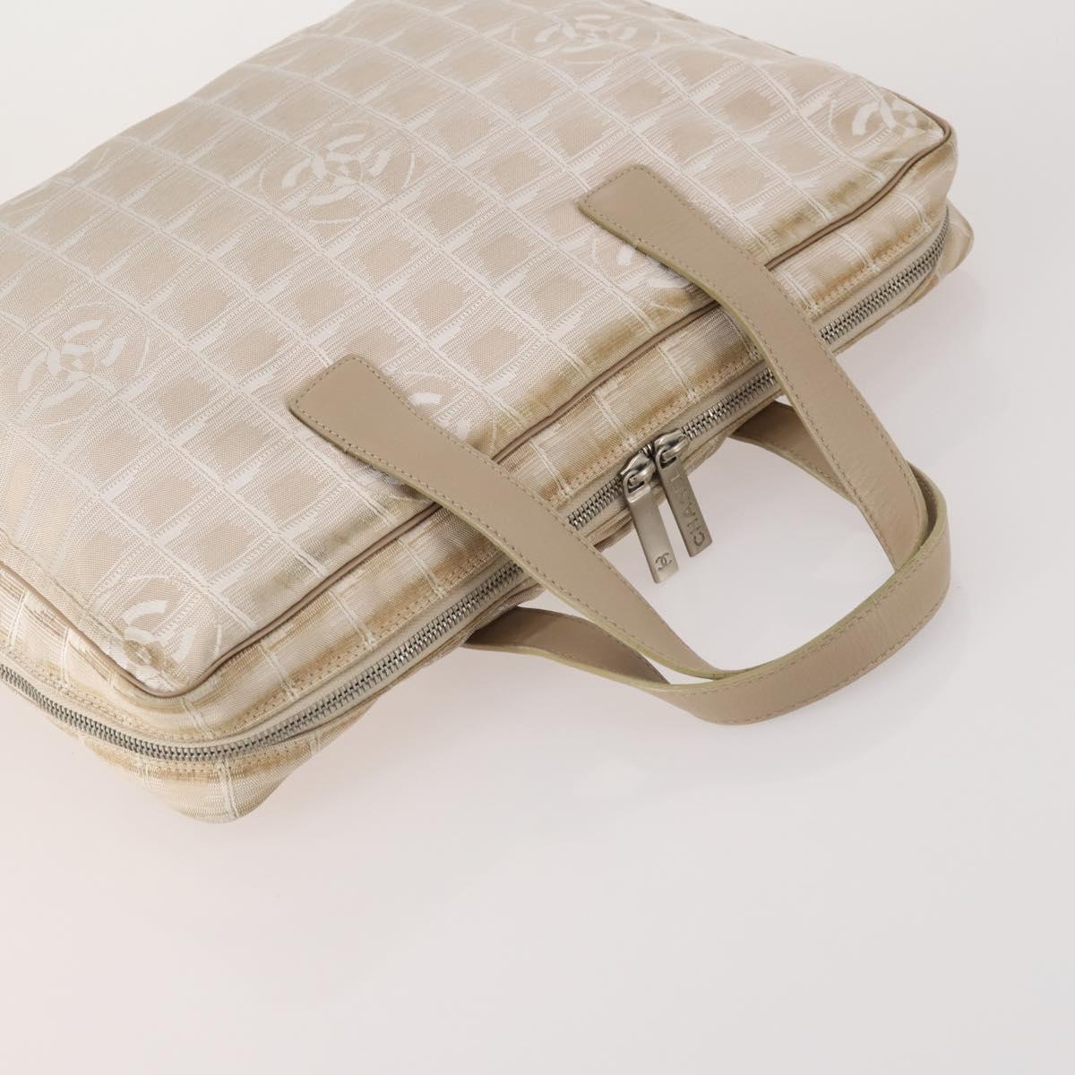 CHANEL New Travel Line Tote Bag Nylon 2 Set Pink Beige CC Auth ti3896
