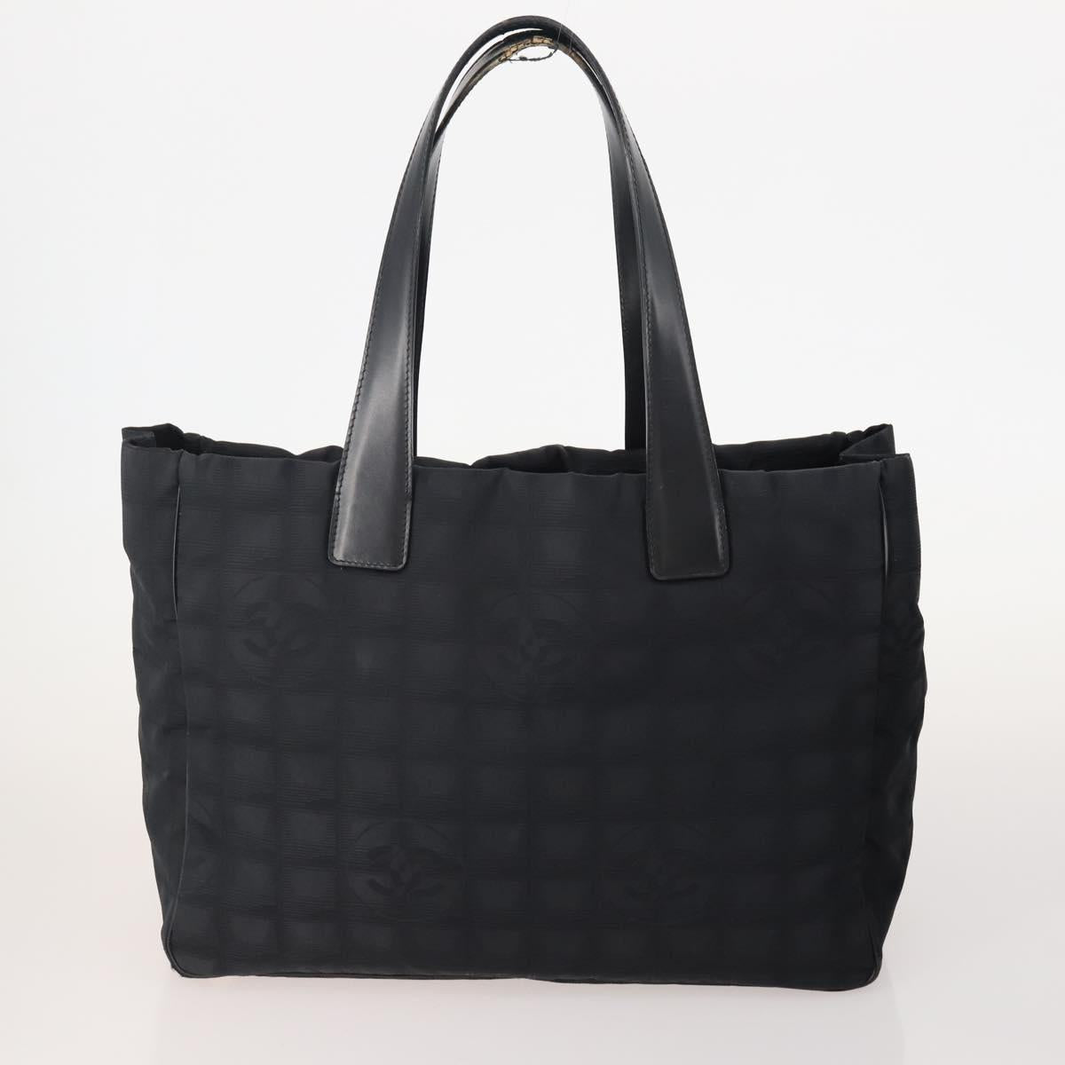 CHANEL New Travel Line Tote Bag Nylon 3 Set Black CC Auth ti3897