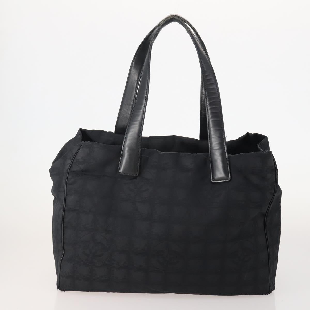CHANEL New Travel Line Tote Bag Nylon 3 Set Black CC Auth ti3897