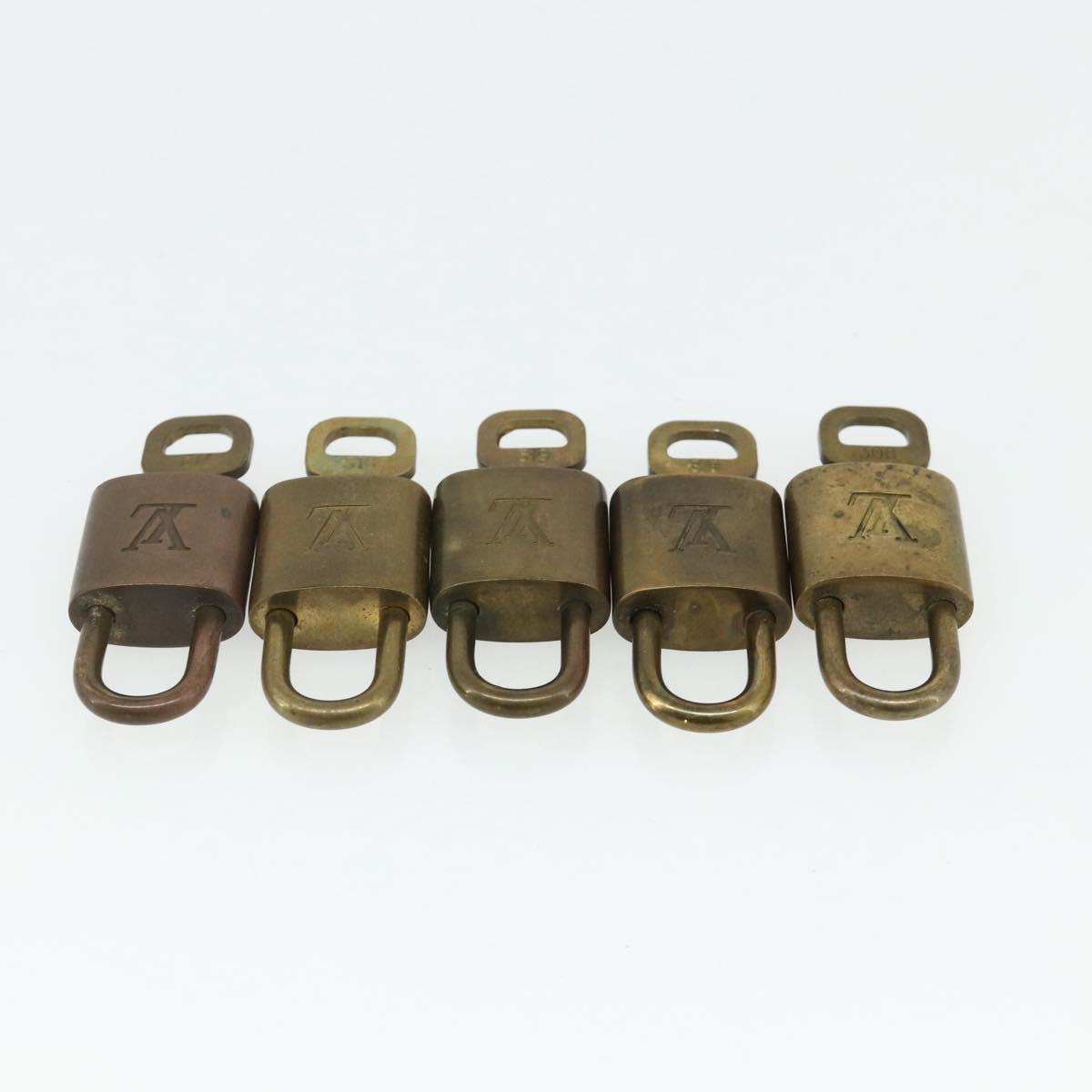 LOUIS VUITTON Padlock 10 Set Padlock metal Gold LV Auth ti3909