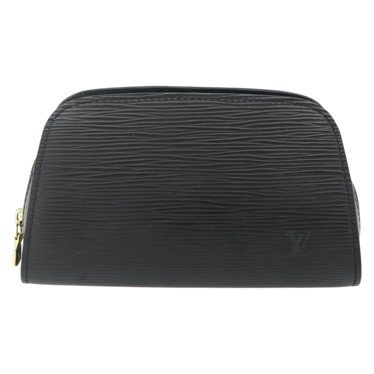 LOUIS VUITTON Epi Dauphine PM Pouch Black M48442 LV Auth ti3913