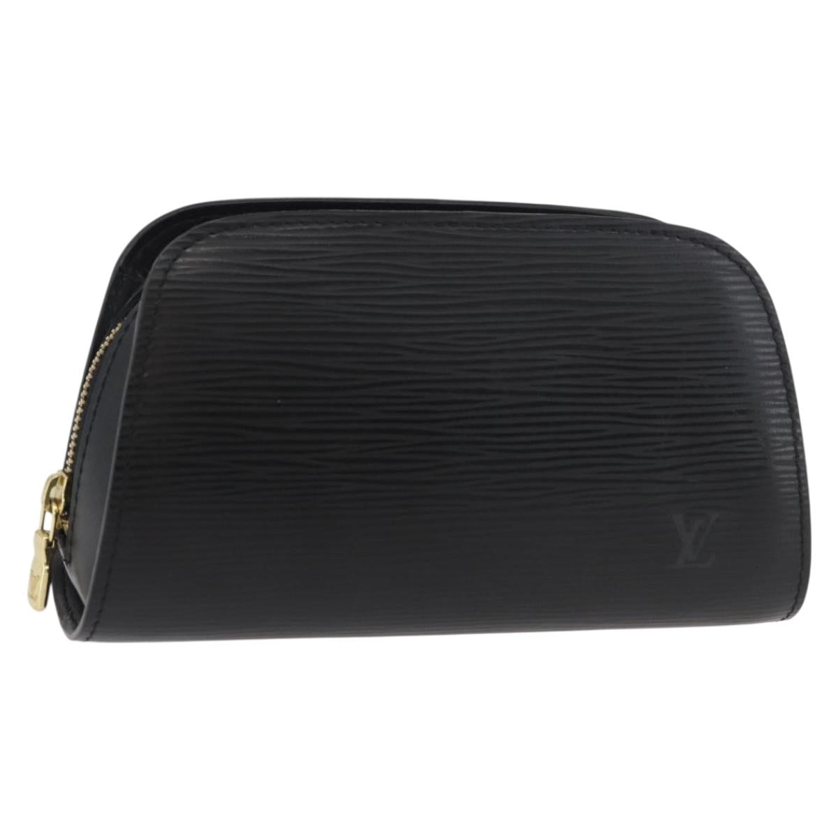 LOUIS VUITTON Epi Dauphine PM Pouch Black M48442 LV Auth ti3914