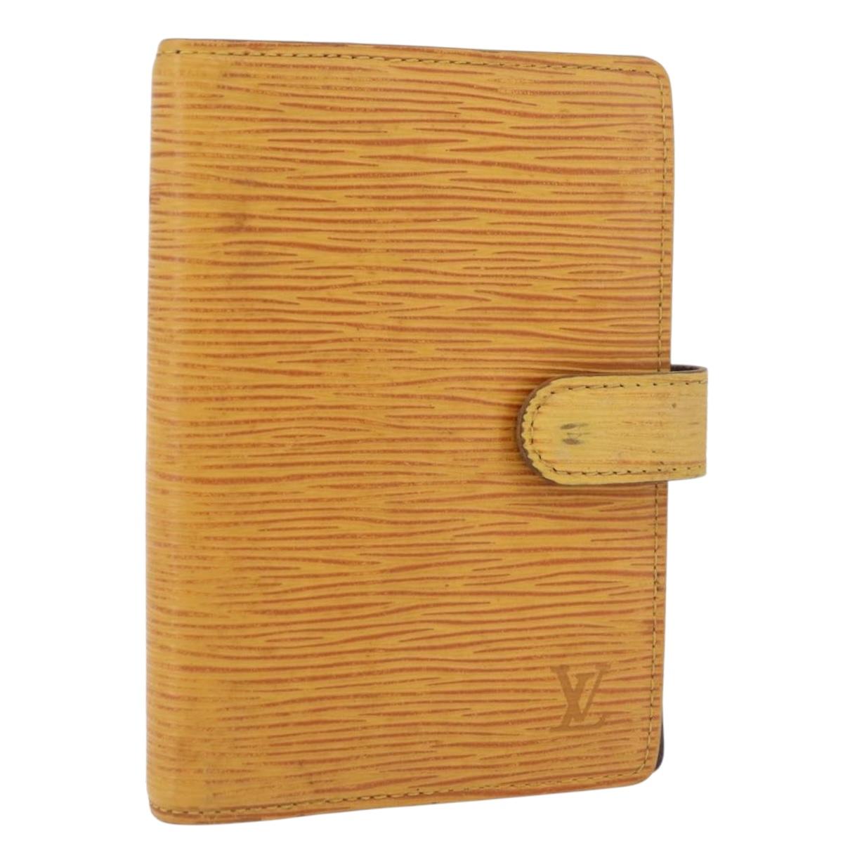 LOUIS VUITTON Epi Agenda PM Day Planner Cover Yellow R20059 LV Auth ti3915