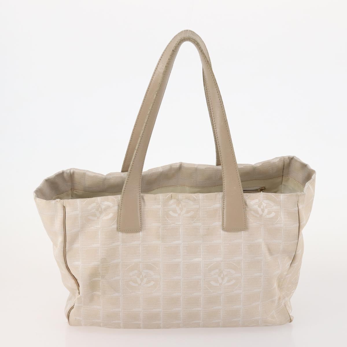 CHANEL New Travel Line Tote Bag Nylon 4 Set Beige CC Auth ti3920