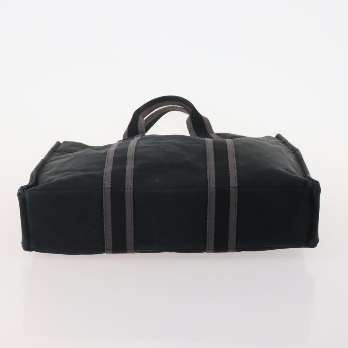 HERMES Fourre Tout Hand Bag cotton 4 Set Black Red gray Auth ti3921
