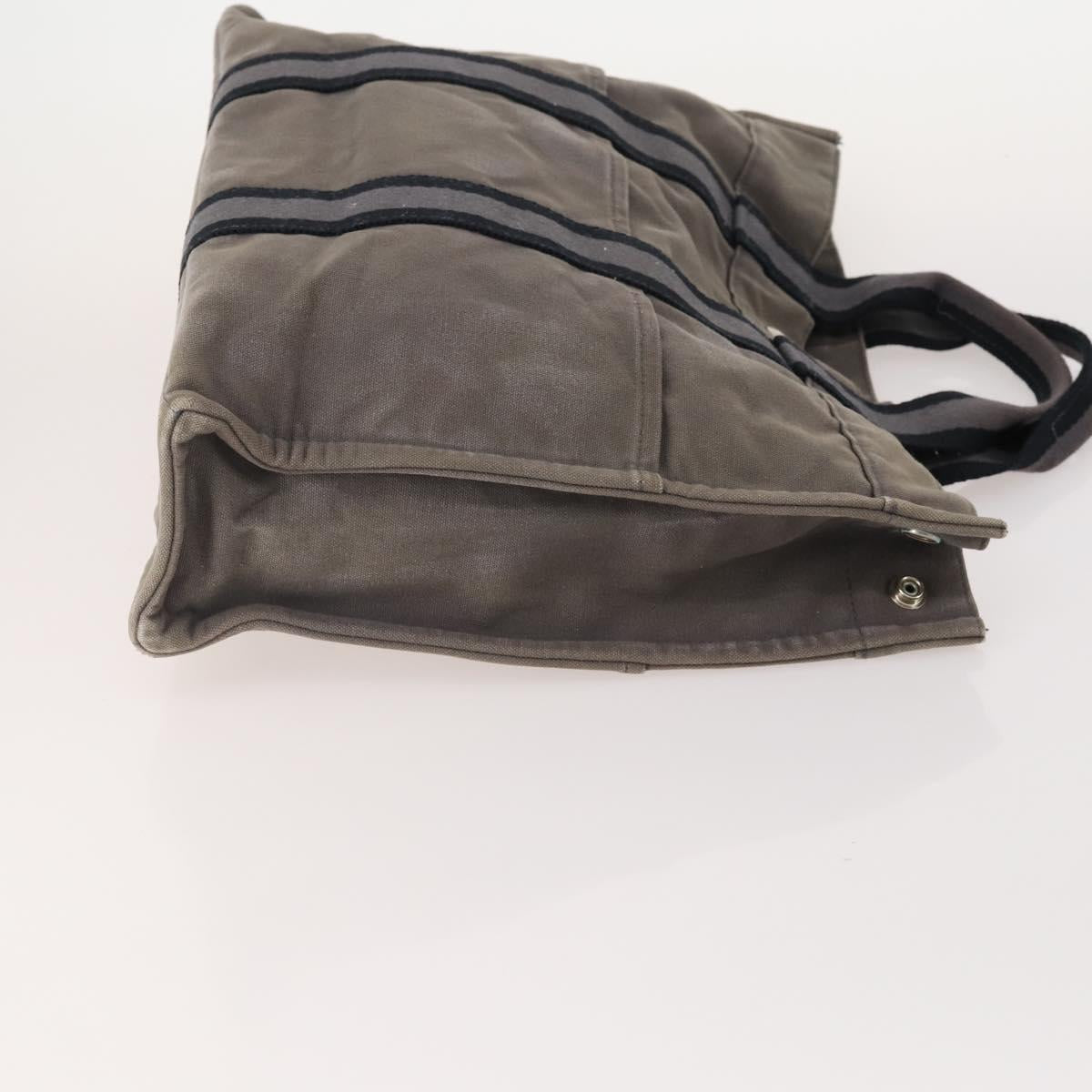 HERMES Fourre Tout Hand Bag cotton 4 Set Black Red gray Auth ti3922