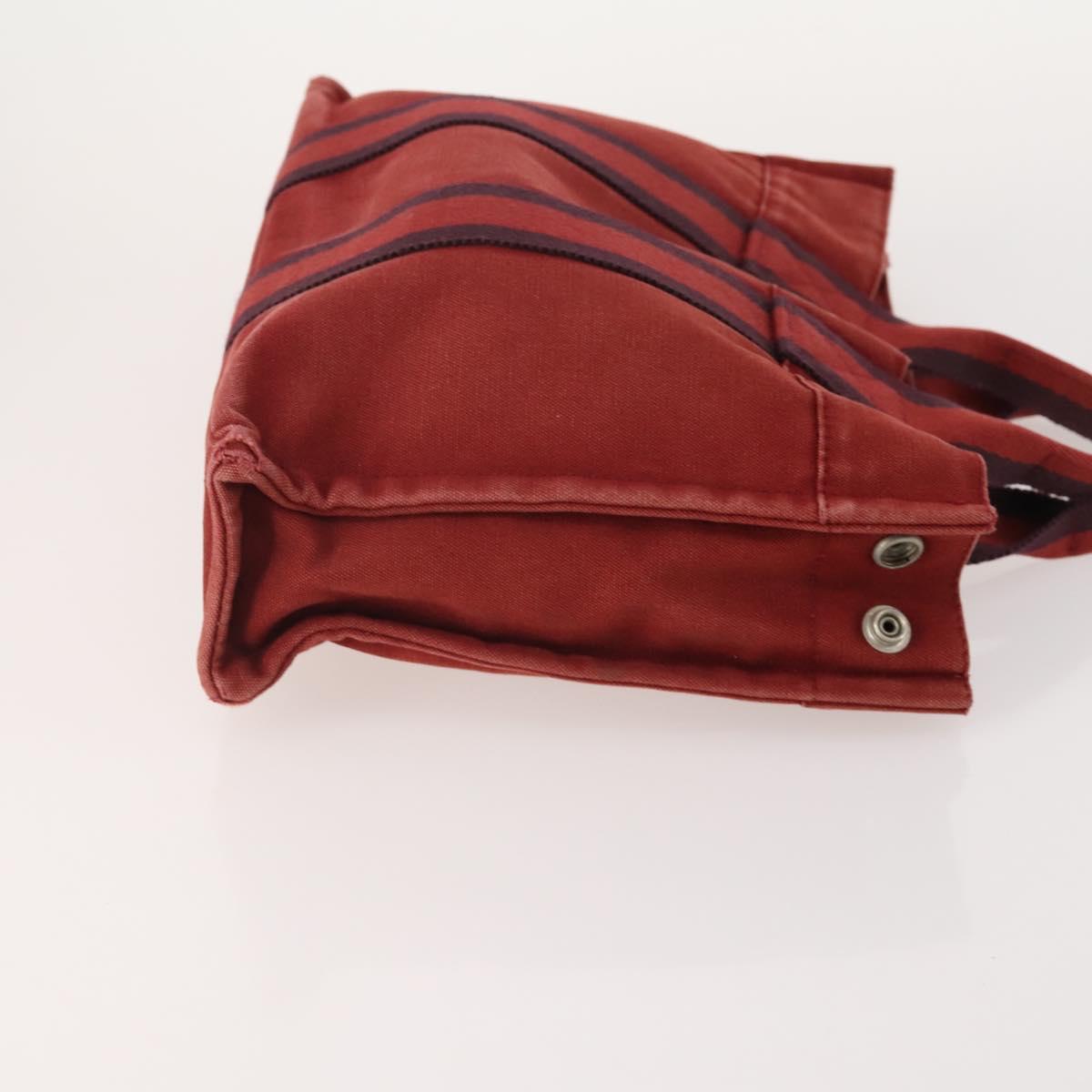 HERMES Fourre Tout Hand Bag cotton 4 Set Black Red gray Auth ti3922