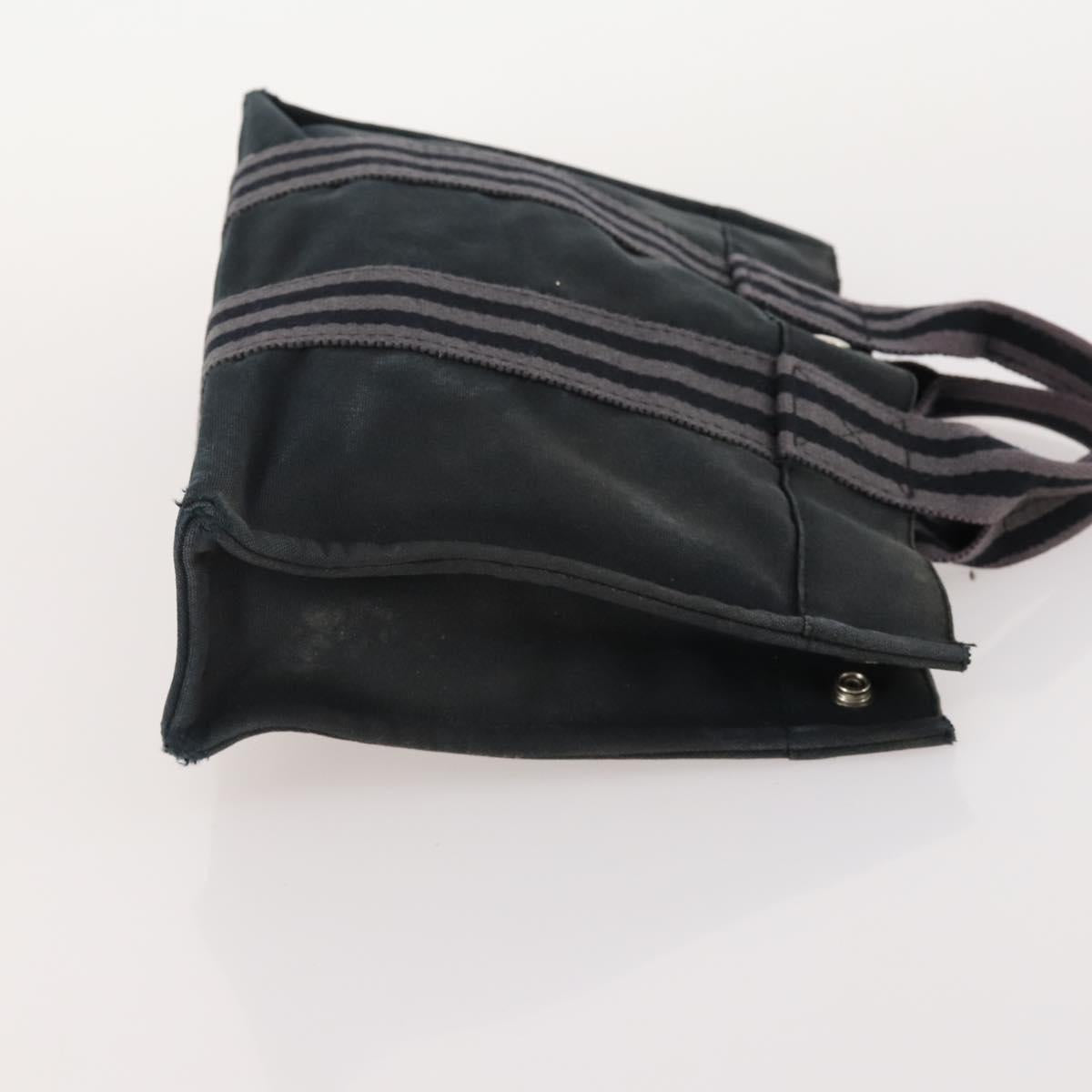HERMES Fourre Tout Hand Bag cotton 4 Set Black Red gray Auth ti3922