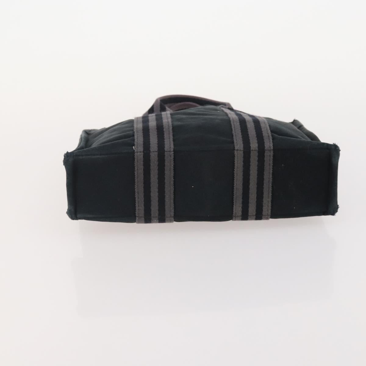 HERMES Fourre Tout Hand Bag cotton 4 Set Black Red gray Auth ti3922
