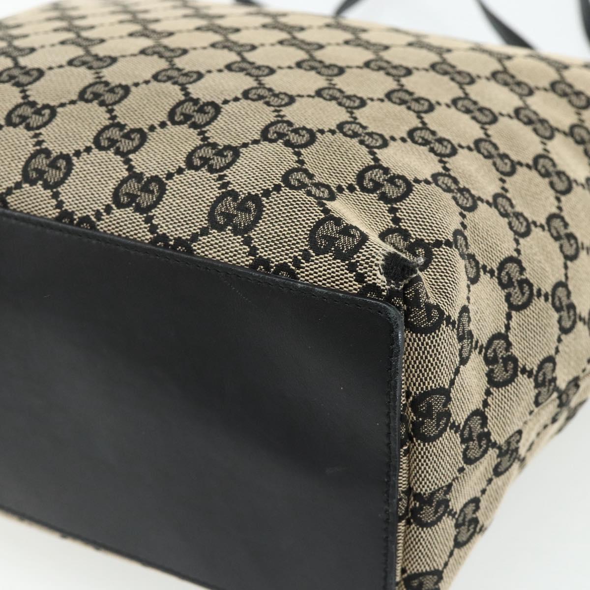 GUCCI GG Canvas Tote Bag Black Gold 002 1098 Auth ti3925