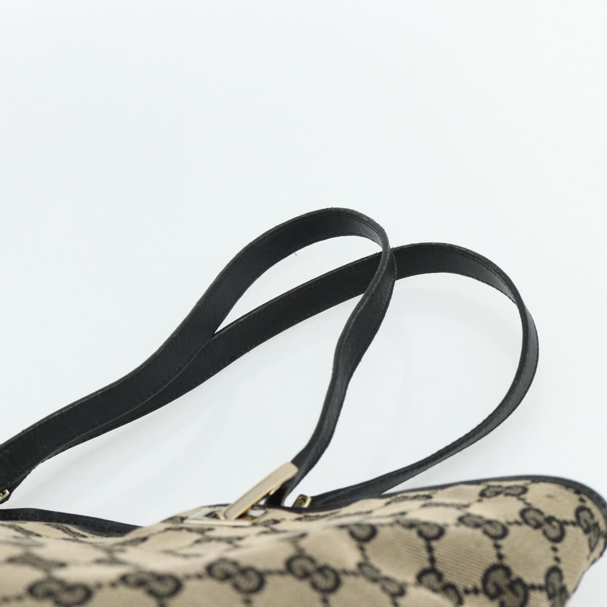 GUCCI GG Canvas Tote Bag Black Gold 002 1098 Auth ti3925