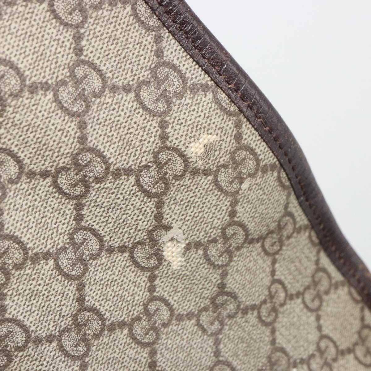 GUCCI GG Supreme Web Sherry Line Bag PVC Beige Silver 145844 Auth ti3927