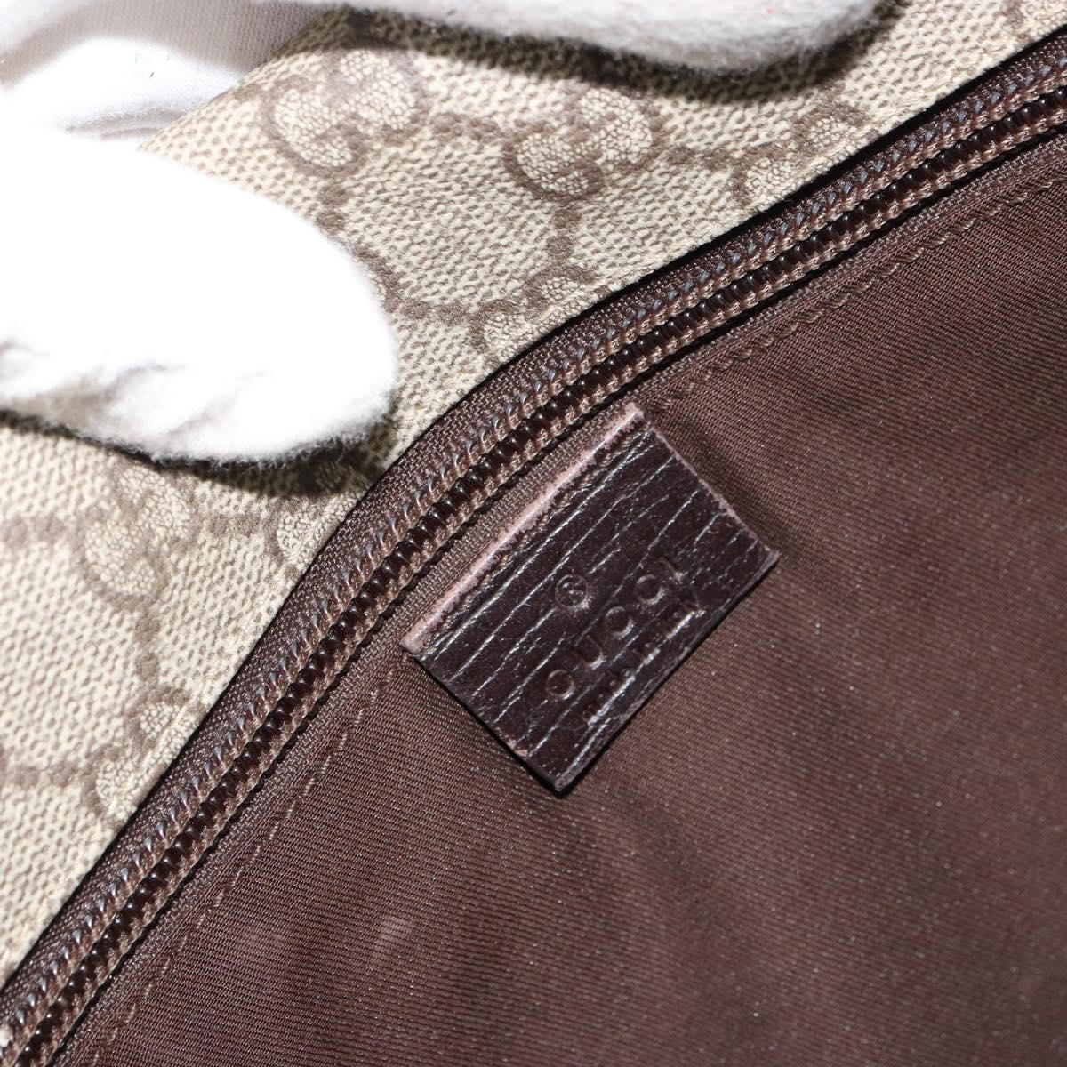 GUCCI GG Supreme Web Sherry Line Bag PVC Beige Silver 145844 Auth ti3927