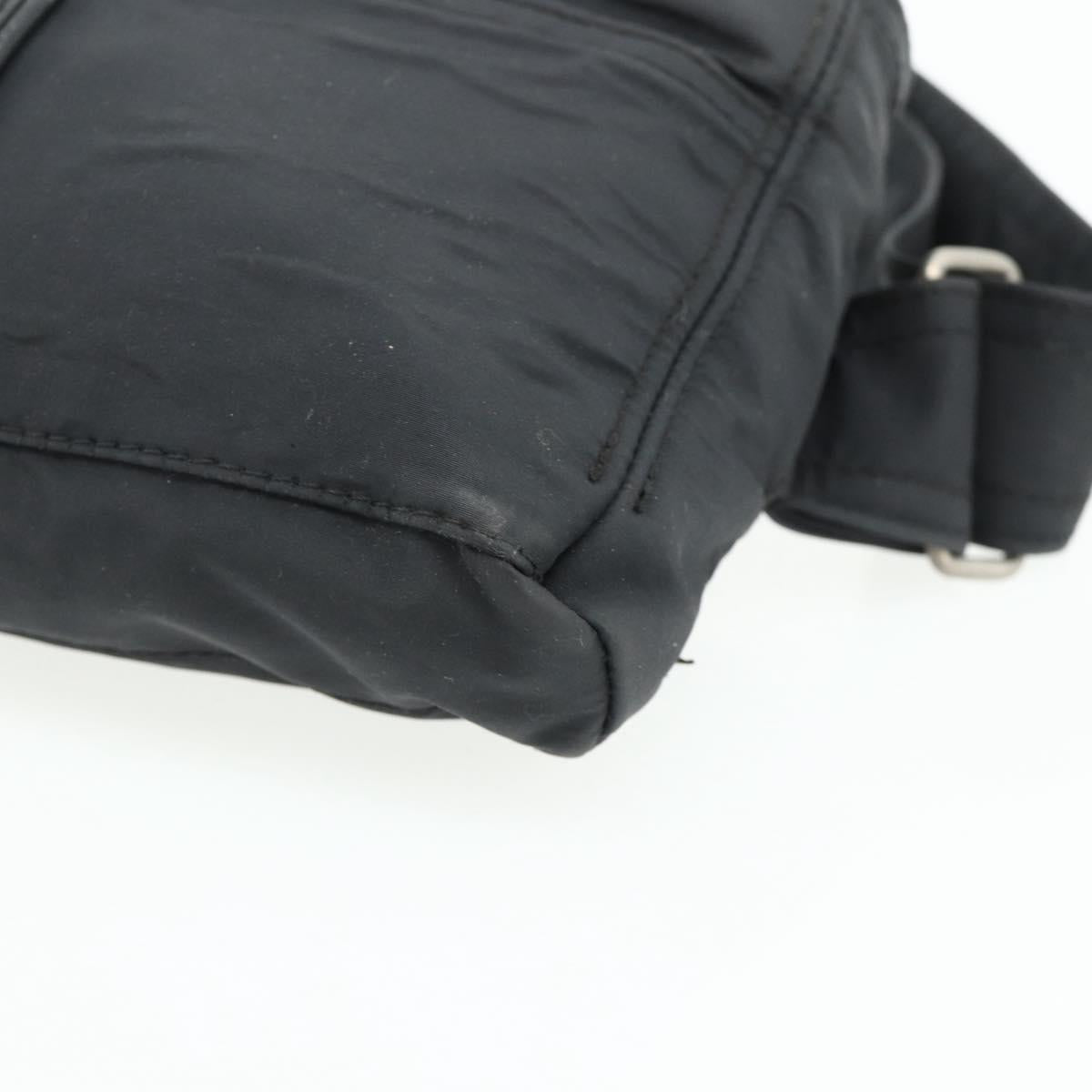 HERMES Acapulco Waist bag Nylon Black Auth ti3931