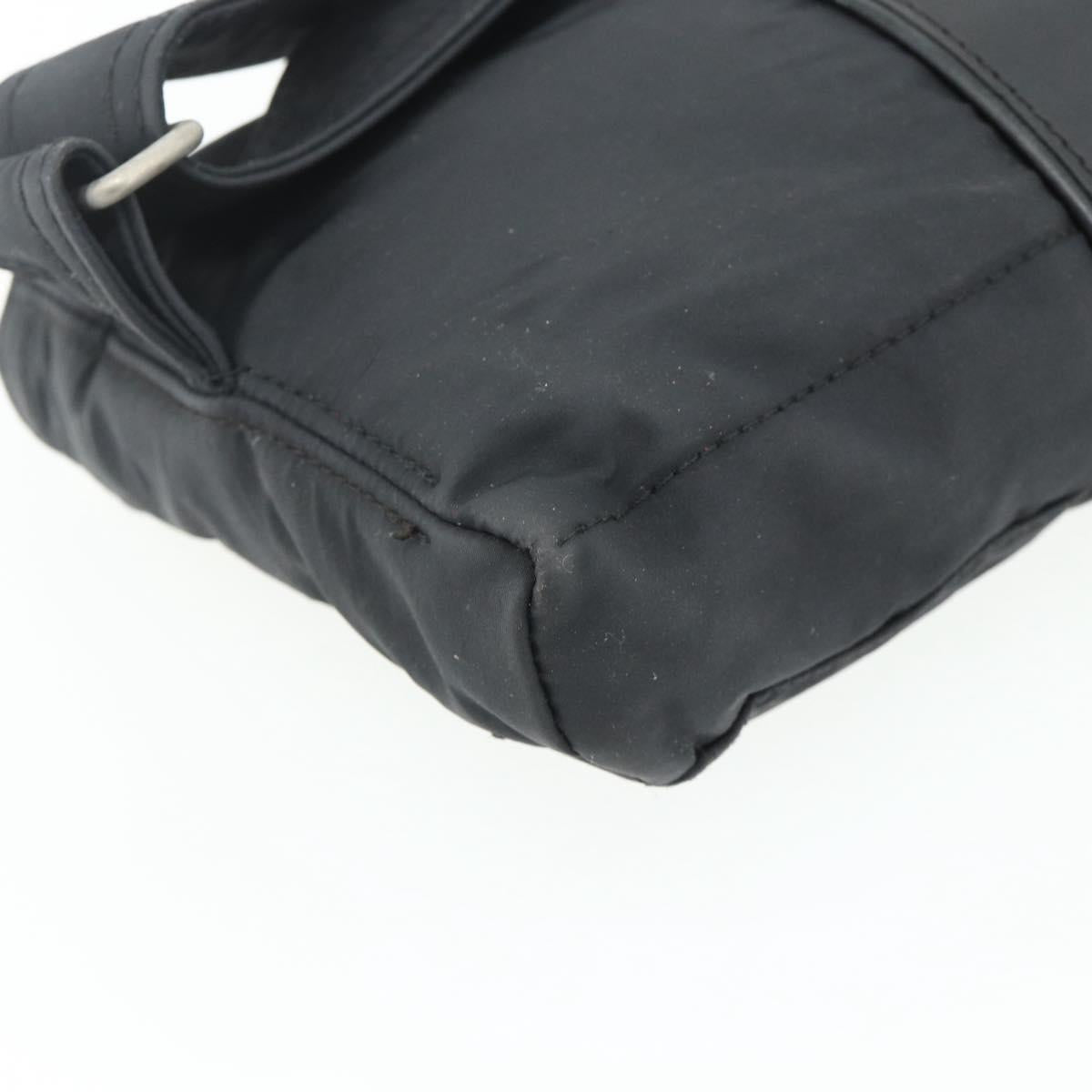 HERMES Acapulco Waist bag Nylon Black Auth ti3931