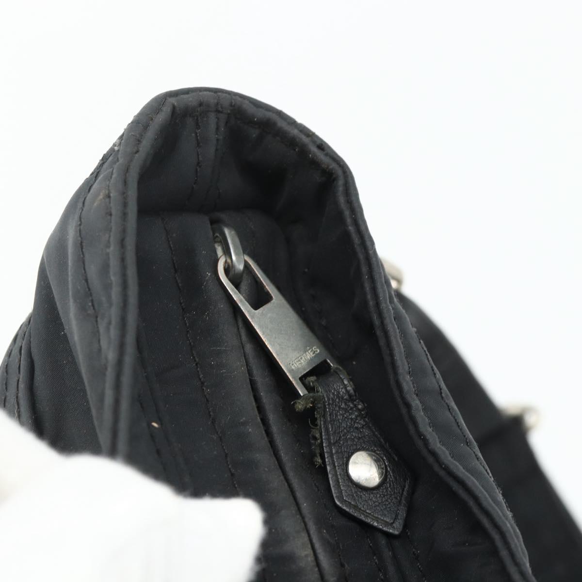 HERMES Acapulco Waist bag Nylon Black Auth ti3931