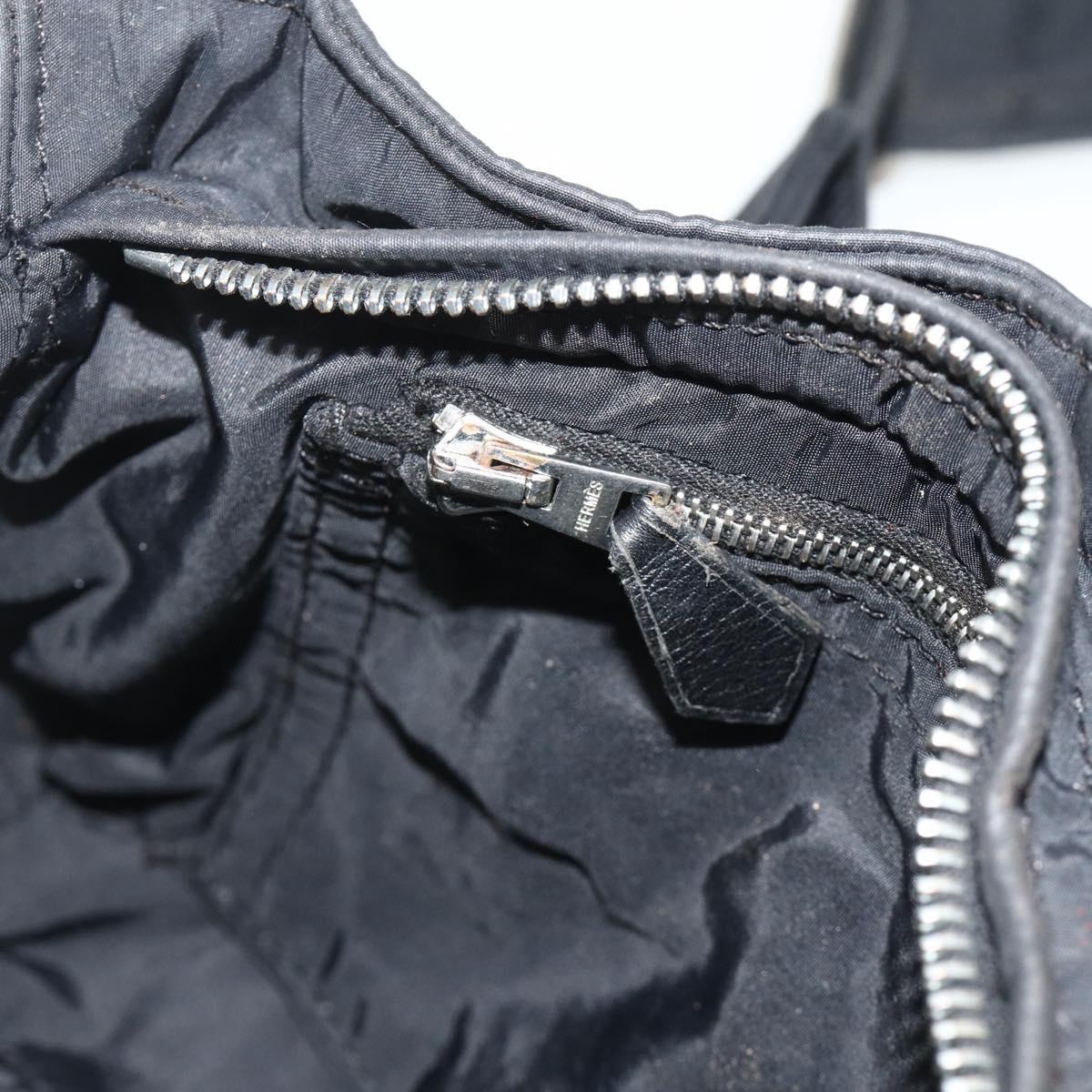 HERMES Acapulco Waist bag Nylon Black Auth ti3931