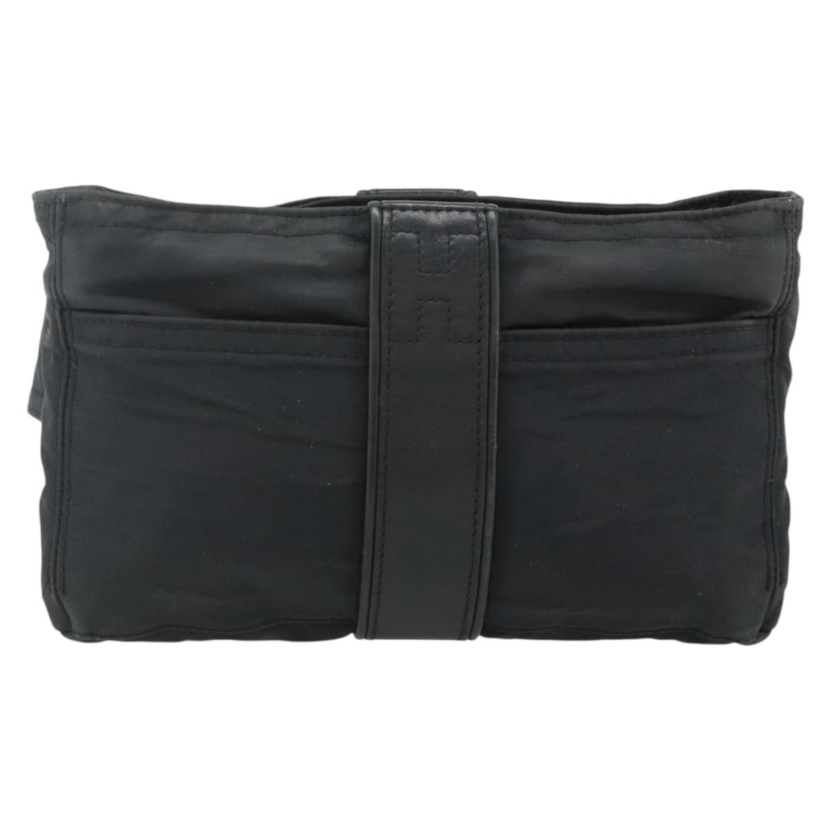 HERMES Acapulco Waist bag Nylon Black Auth ti3931
