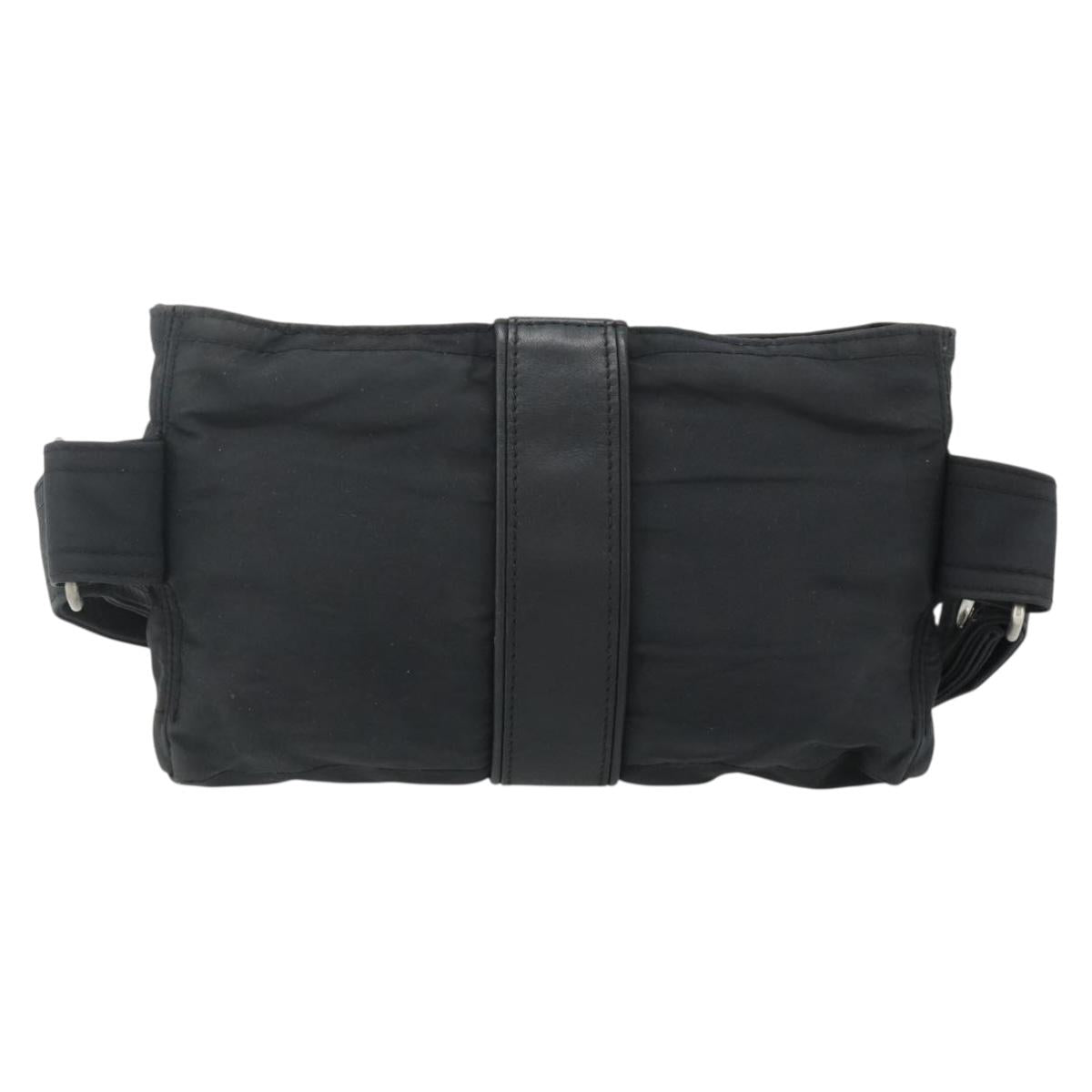 HERMES Acapulco Waist bag Nylon Black Auth ti3931