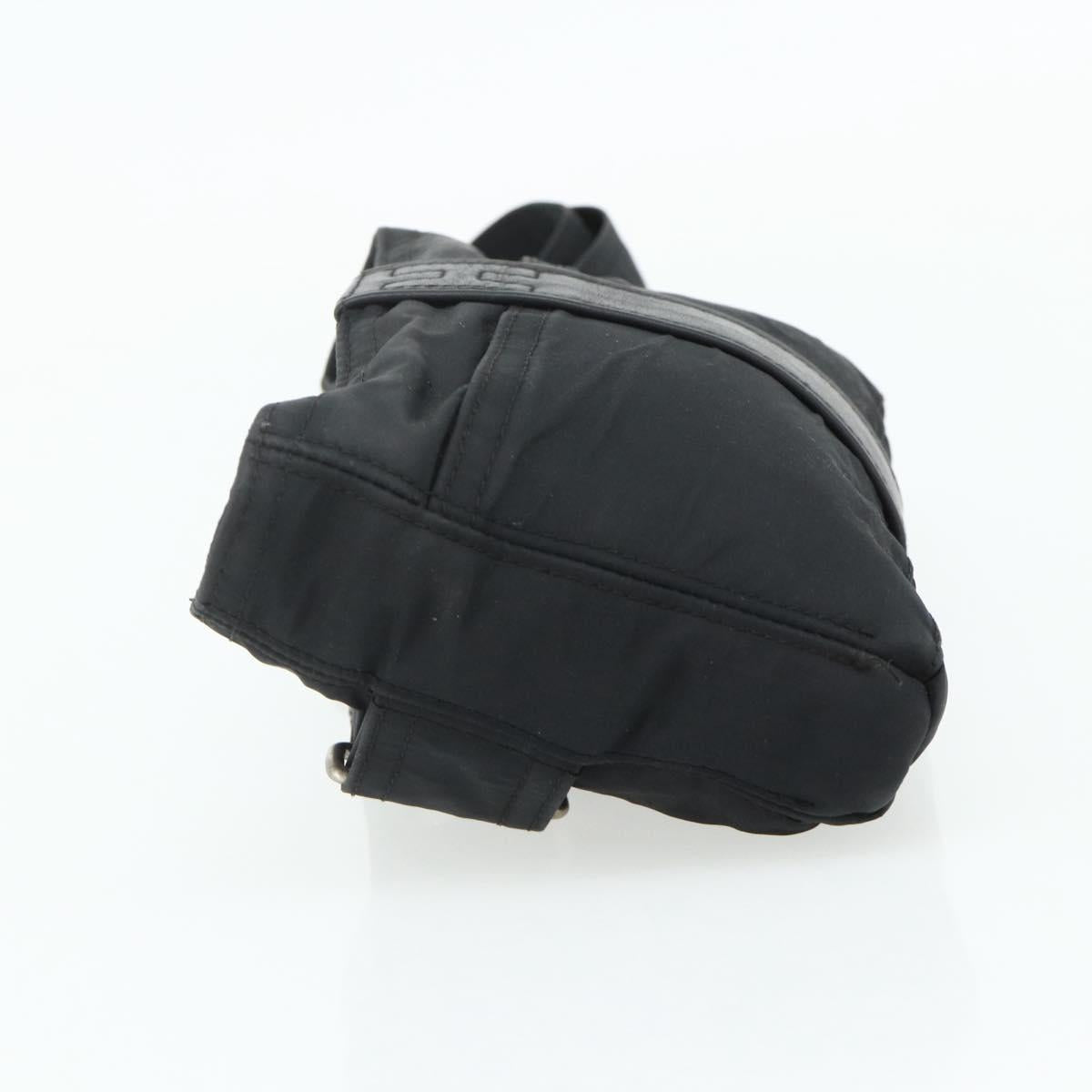 HERMES Acapulco Waist bag Nylon Black Auth ti3931