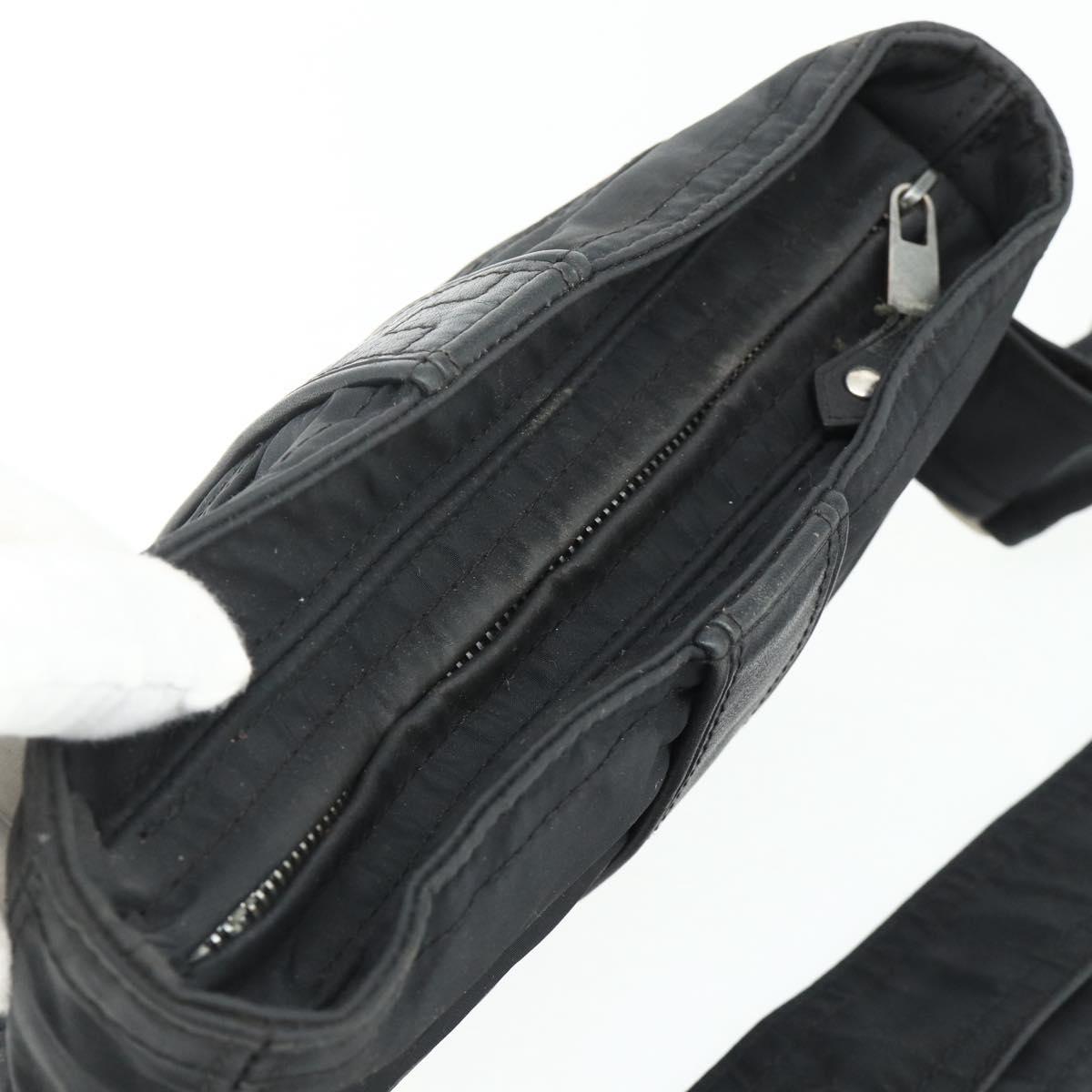HERMES Acapulco Waist bag Nylon Black Auth ti3931