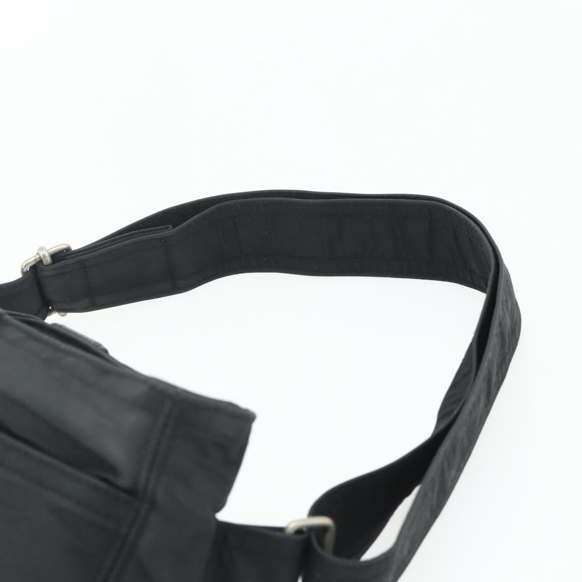 HERMES Acapulco Waist bag Nylon Black Auth ti3931