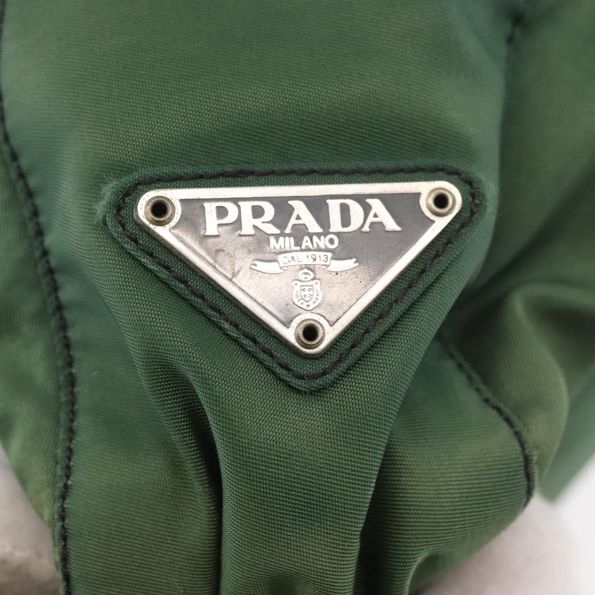 PRADA Tote Bag Nylon Green Black Auth ti3933