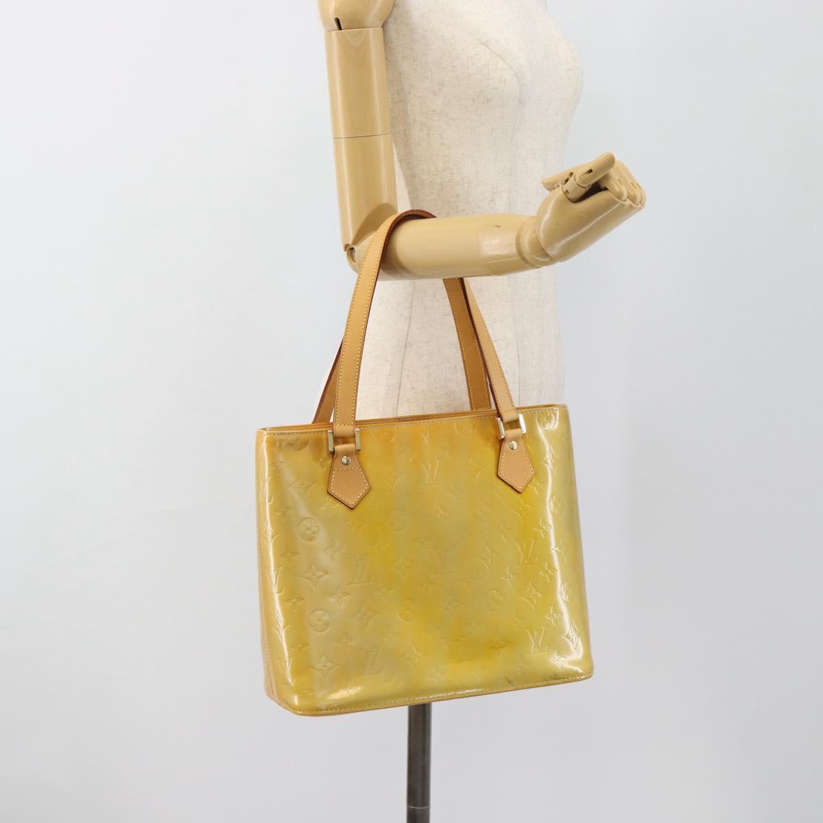 LOUIS VUITTON Monogram Vernis Houston Hand Bag Gris M91053 LV Auth ti3940