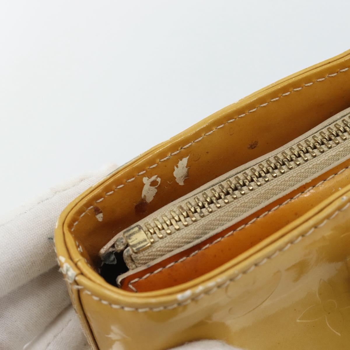 LOUIS VUITTON Monogram Vernis Houston Hand Bag Beige M91004 LV Auth ti3941