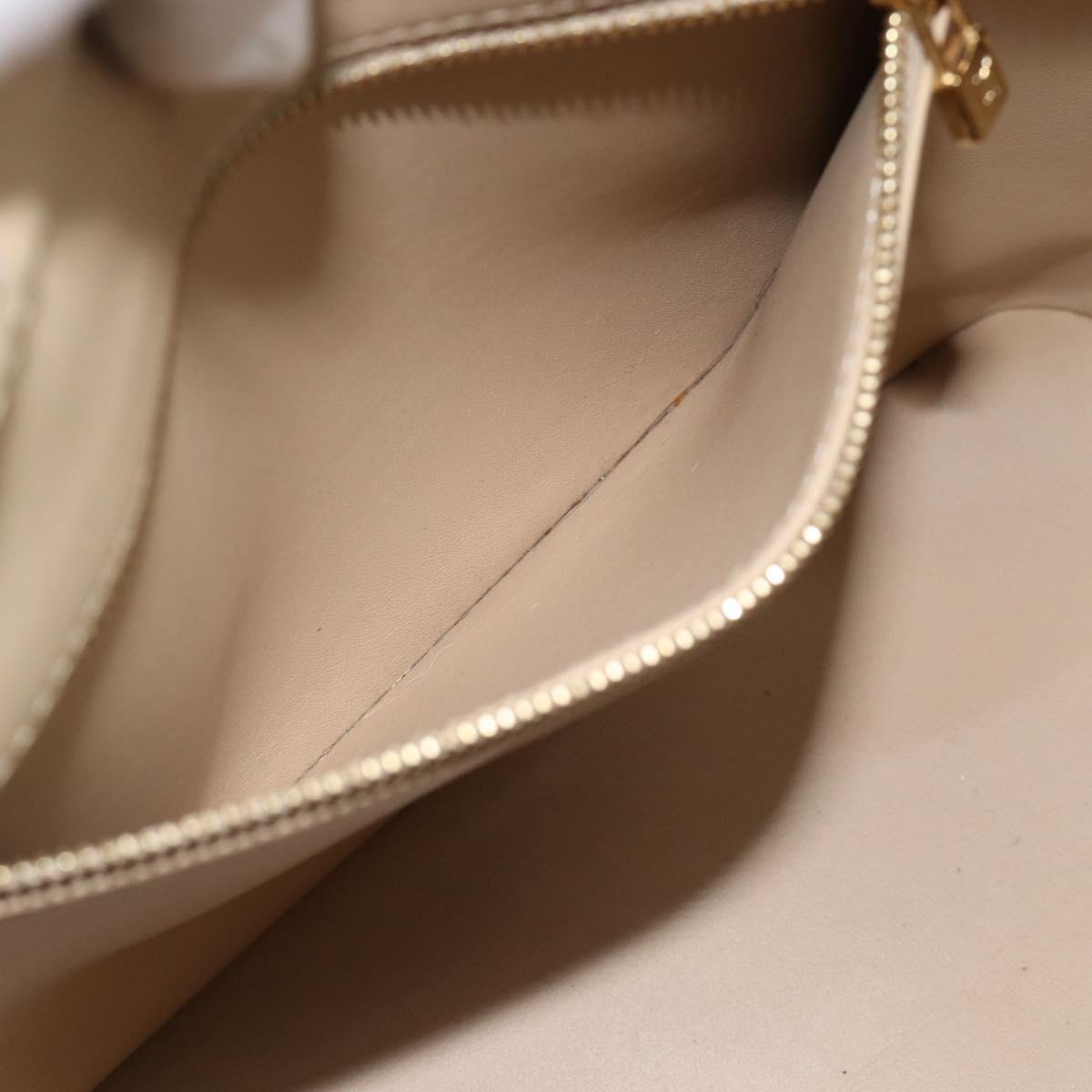 LOUIS VUITTON Monogram Vernis Houston Hand Bag Beige M91004 LV Auth ti3941