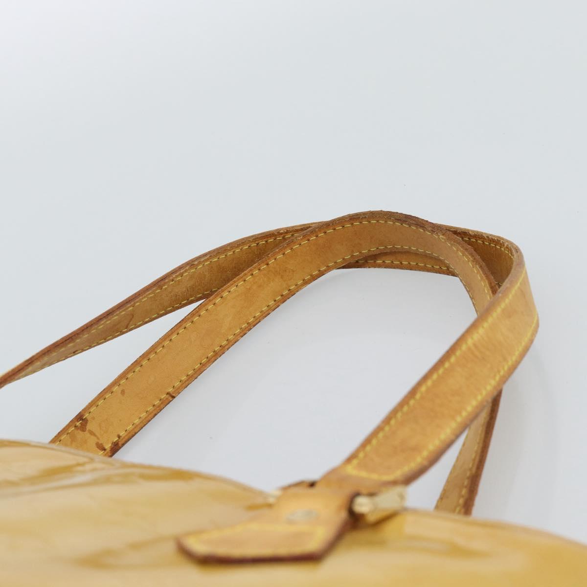 LOUIS VUITTON Monogram Vernis Houston Hand Bag Beige M91004 LV Auth ti3941