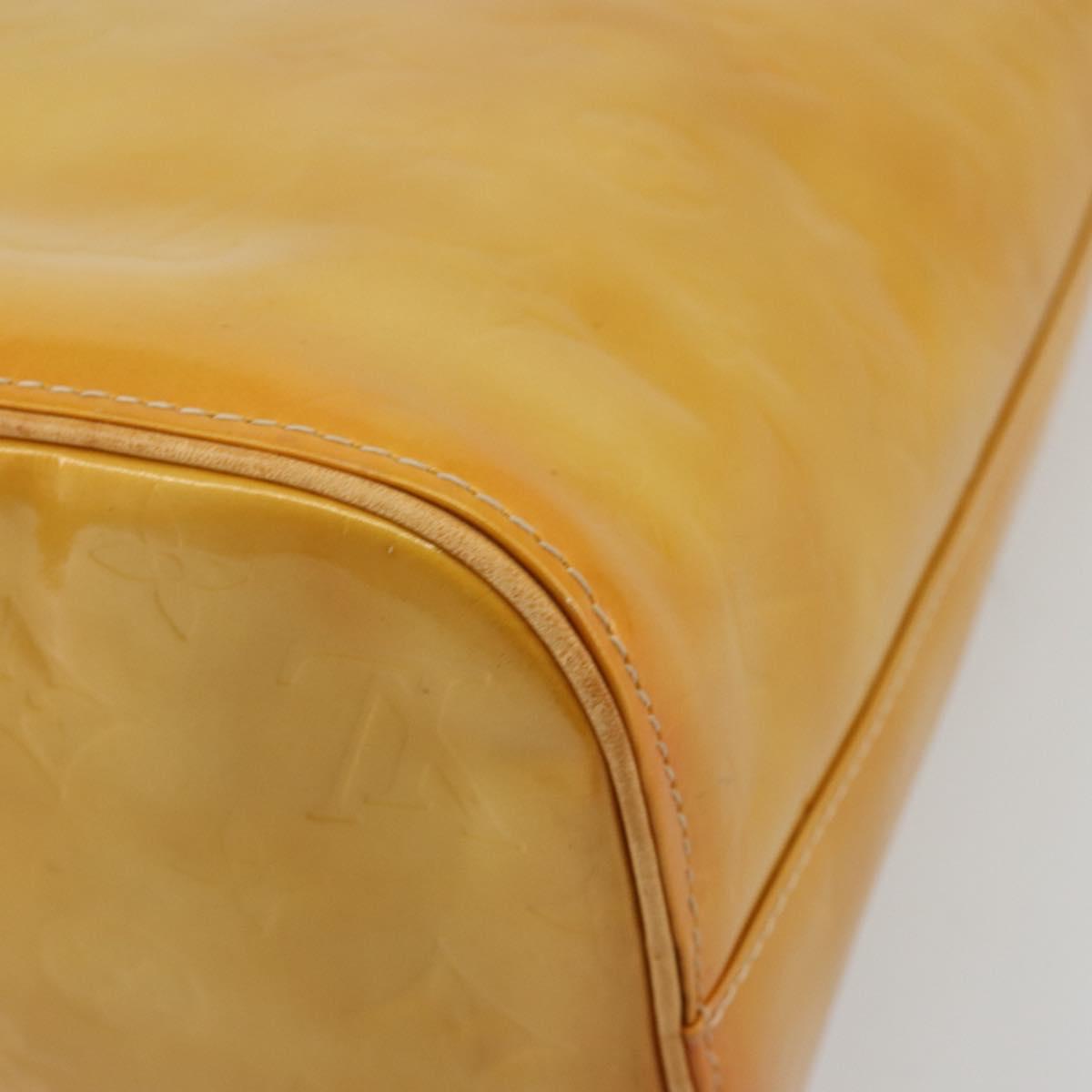 LOUIS VUITTON Monogram Vernis Houston Hand Bag Beige M91004 LV Auth ti3942