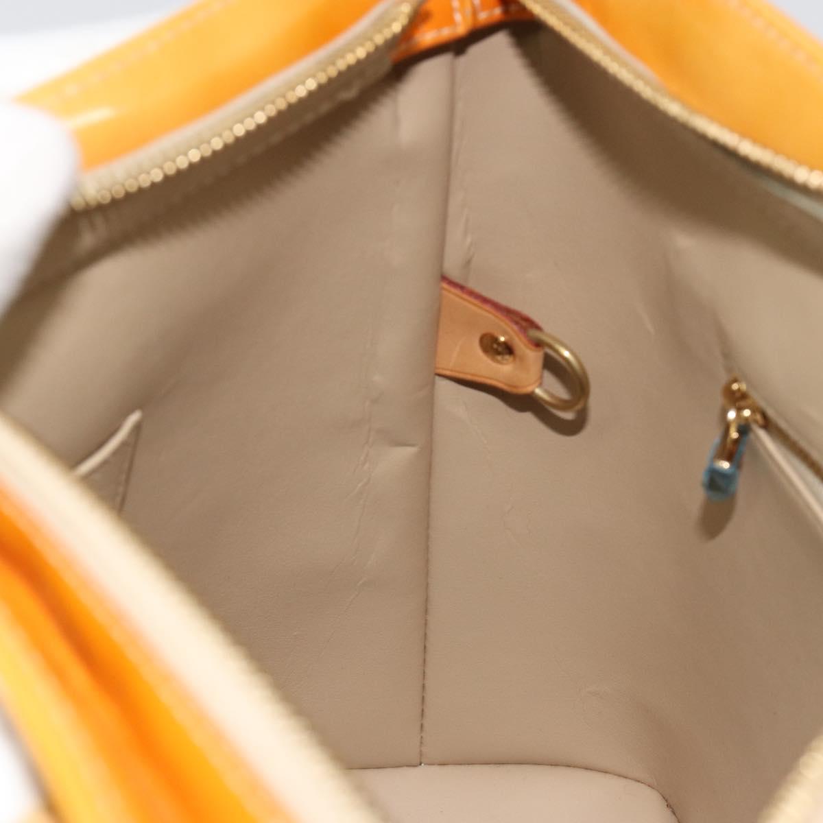 LOUIS VUITTON Monogram Vernis Houston Hand Bag Beige M91004 LV Auth ti3942