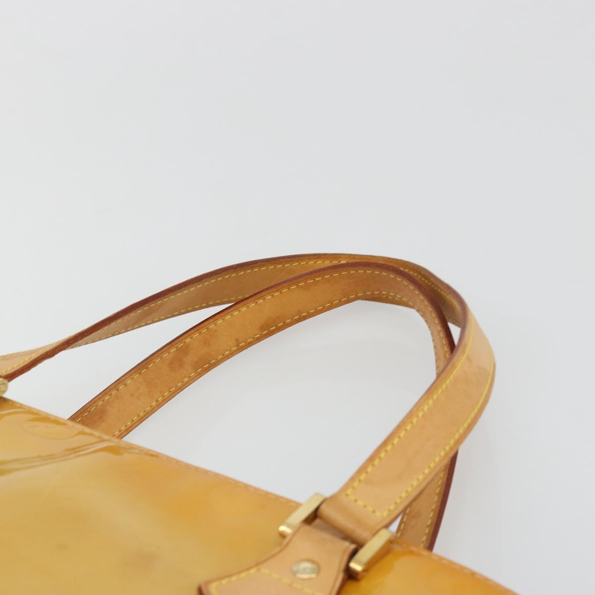 LOUIS VUITTON Monogram Vernis Houston Hand Bag Beige M91004 LV Auth ti3942