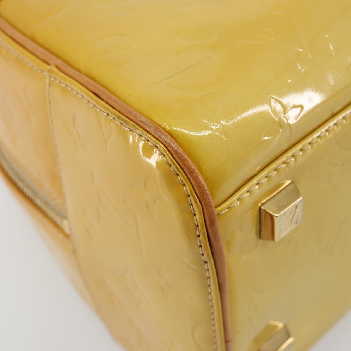 LOUIS VUITTON Monogram Vernis Tompkins Square Bag Beige M91149 LV Auth ti3943