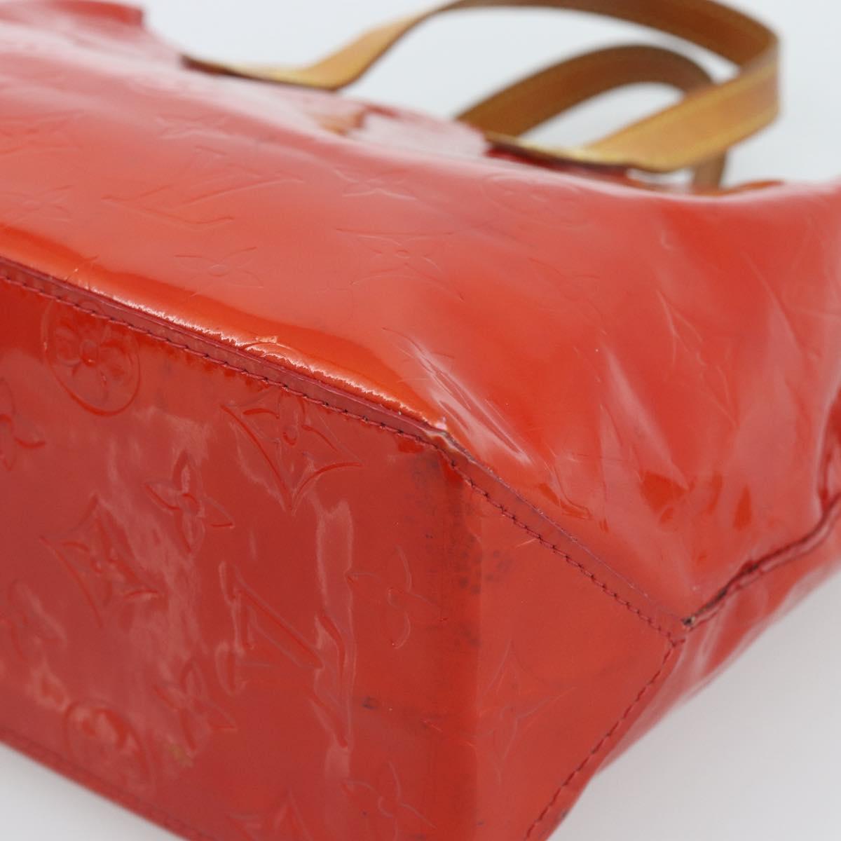 LOUIS VUITTON Monogram Vernis Reade PM Hand Bag Red Rouge M91088 LV Auth ti3944