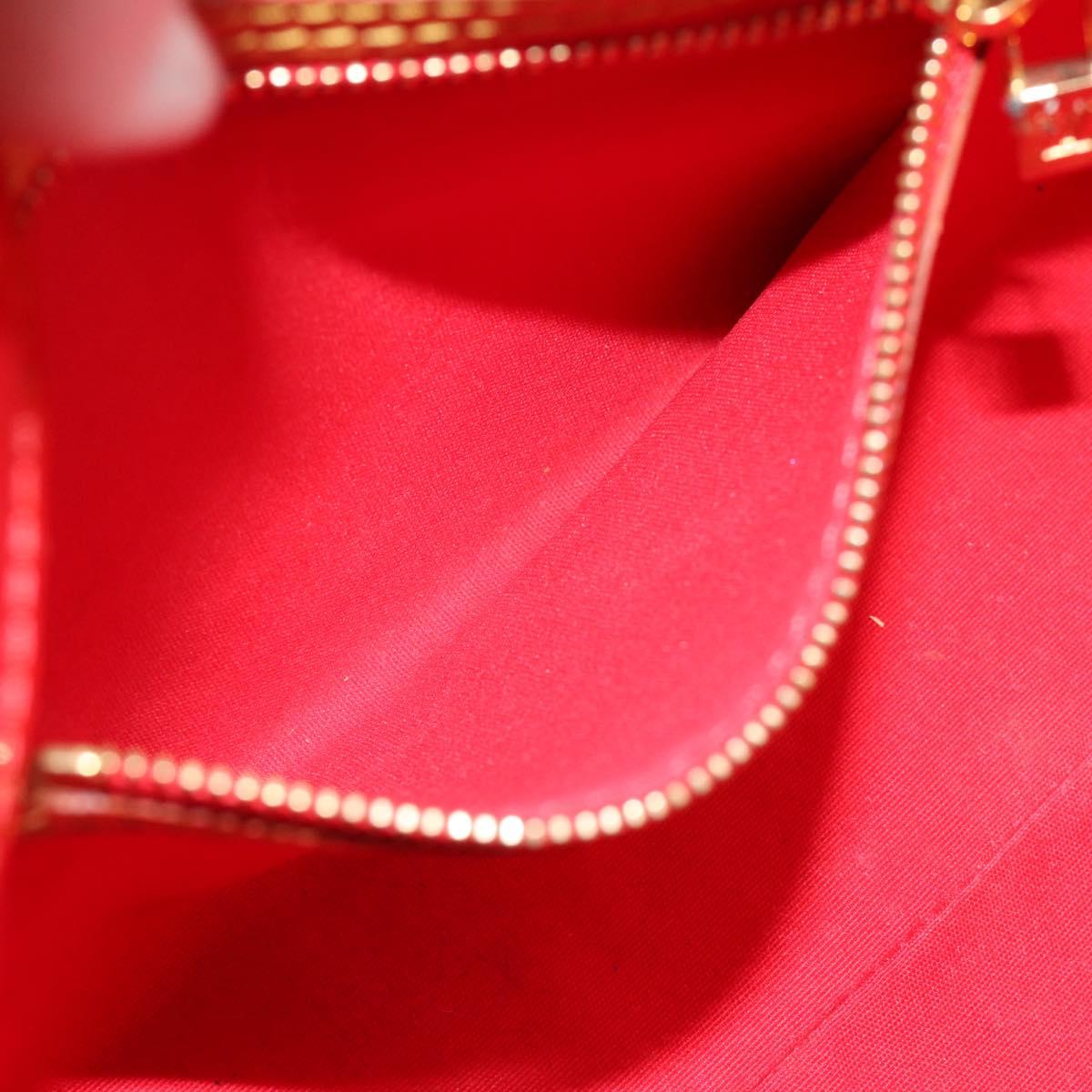 LOUIS VUITTON Monogram Vernis Reade PM Hand Bag Red Rouge M91088 LV Auth ti3944