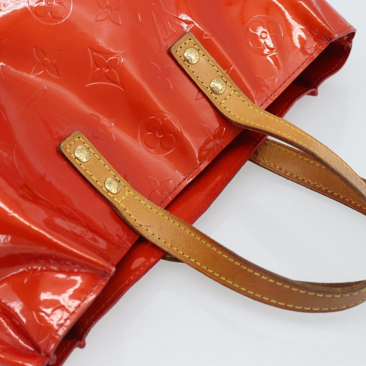 LOUIS VUITTON Monogram Vernis Reade PM Hand Bag Red Rouge M91088 LV Auth ti3944