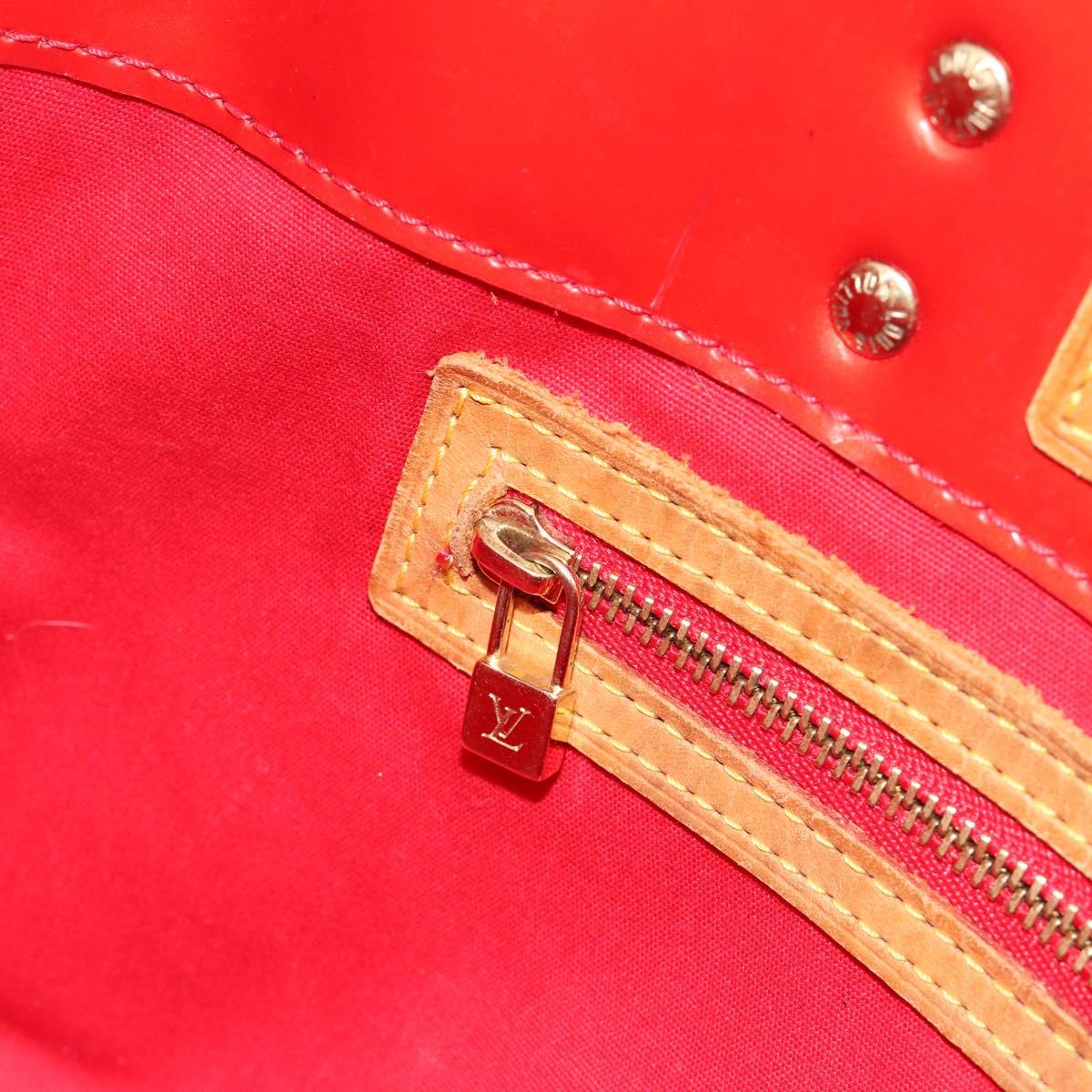 LOUIS VUITTON Monogram Vernis Reade PM Hand Bag Red Rouge M91088 LV Auth ti3945