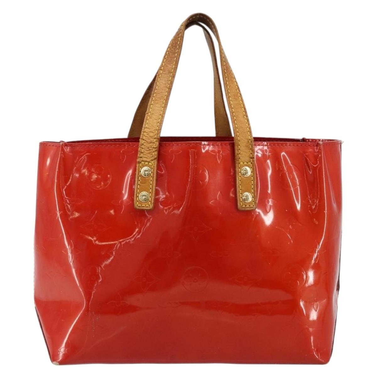 LOUIS VUITTON Monogram Vernis Reade PM Hand Bag Red Rouge M91088 LV Auth ti3945