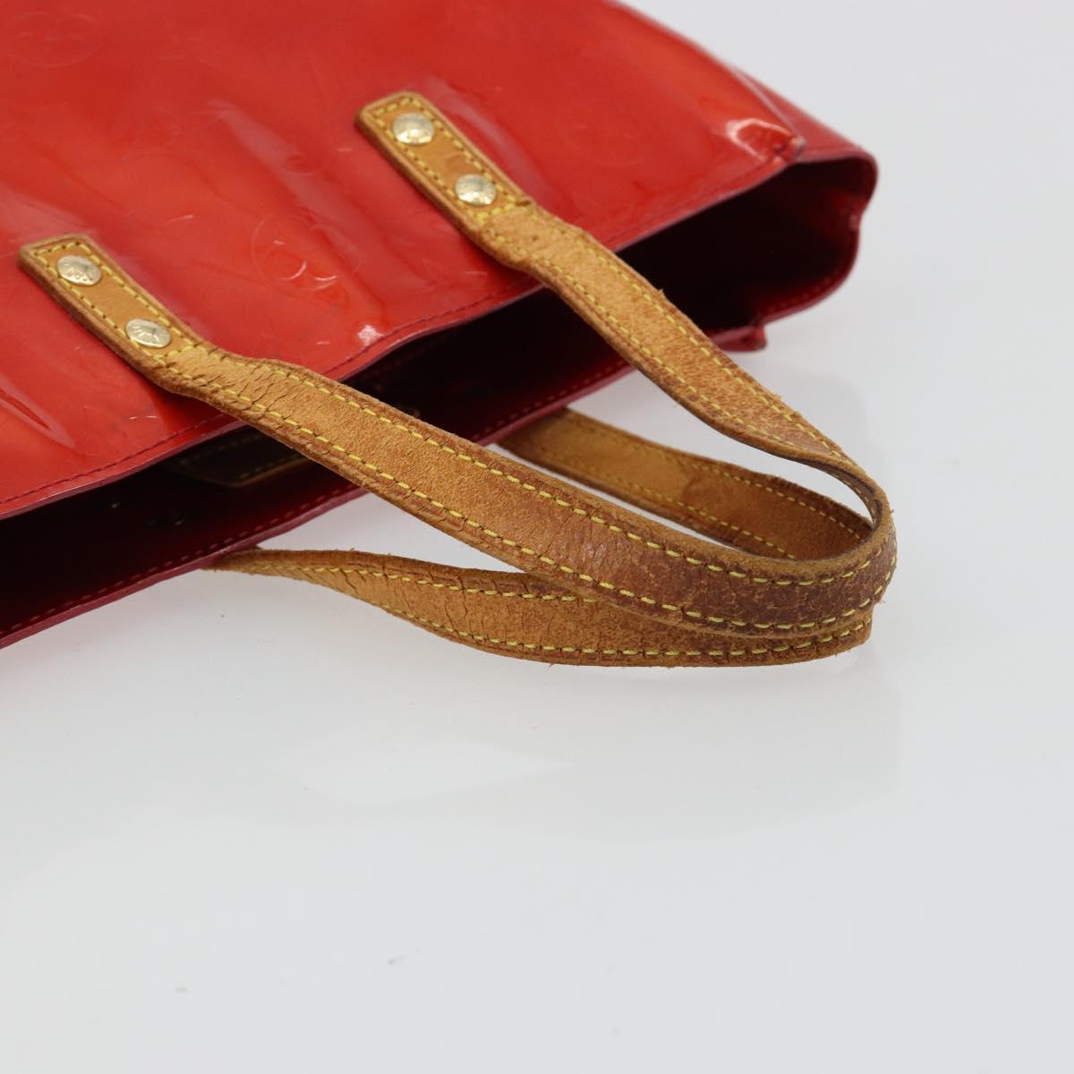 LOUIS VUITTON Monogram Vernis Reade PM Hand Bag Red Rouge M91088 LV Auth ti3945