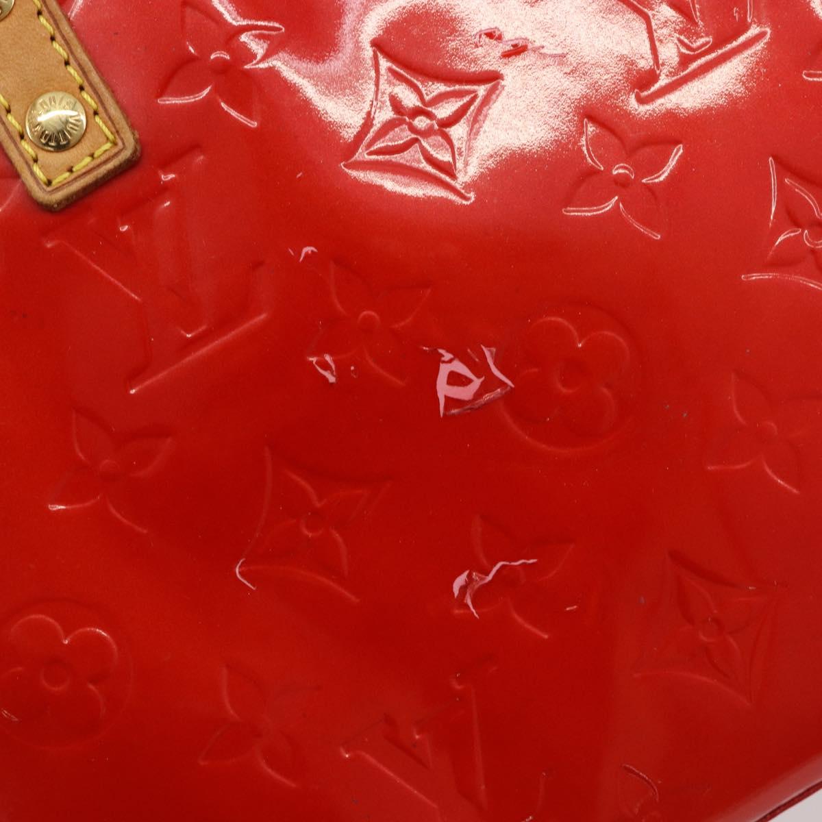 LOUIS VUITTON Monogram Vernis Reade PM Hand Bag Red Rouge M91088 LV Auth ti3946