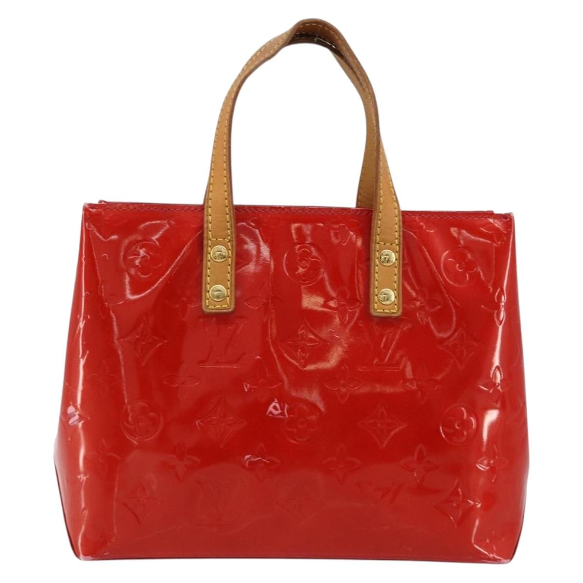 LOUIS VUITTON Monogram Vernis Reade PM Hand Bag Red Rouge M91088 LV Auth ti3946