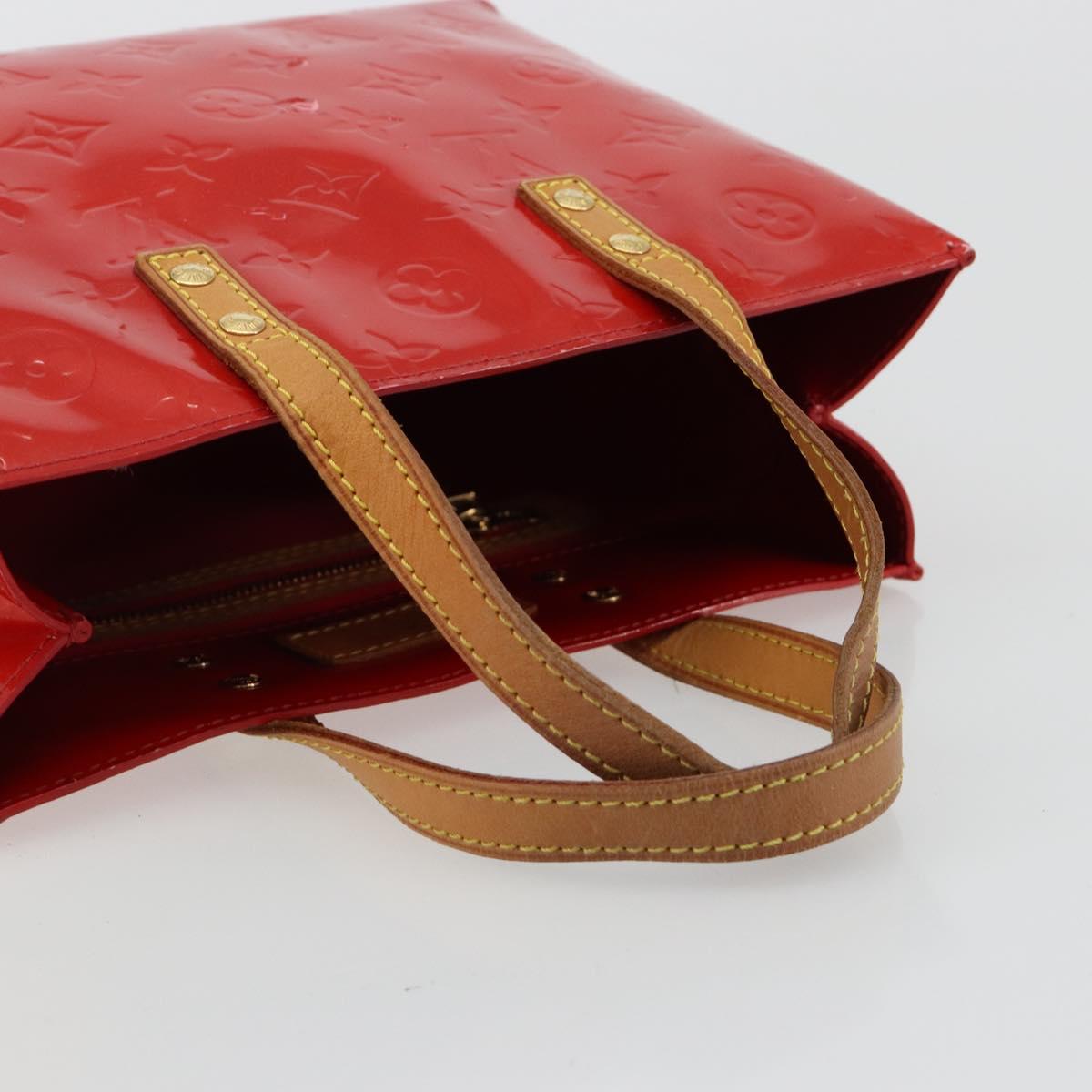 LOUIS VUITTON Monogram Vernis Reade PM Hand Bag Red Rouge M91088 LV Auth ti3946