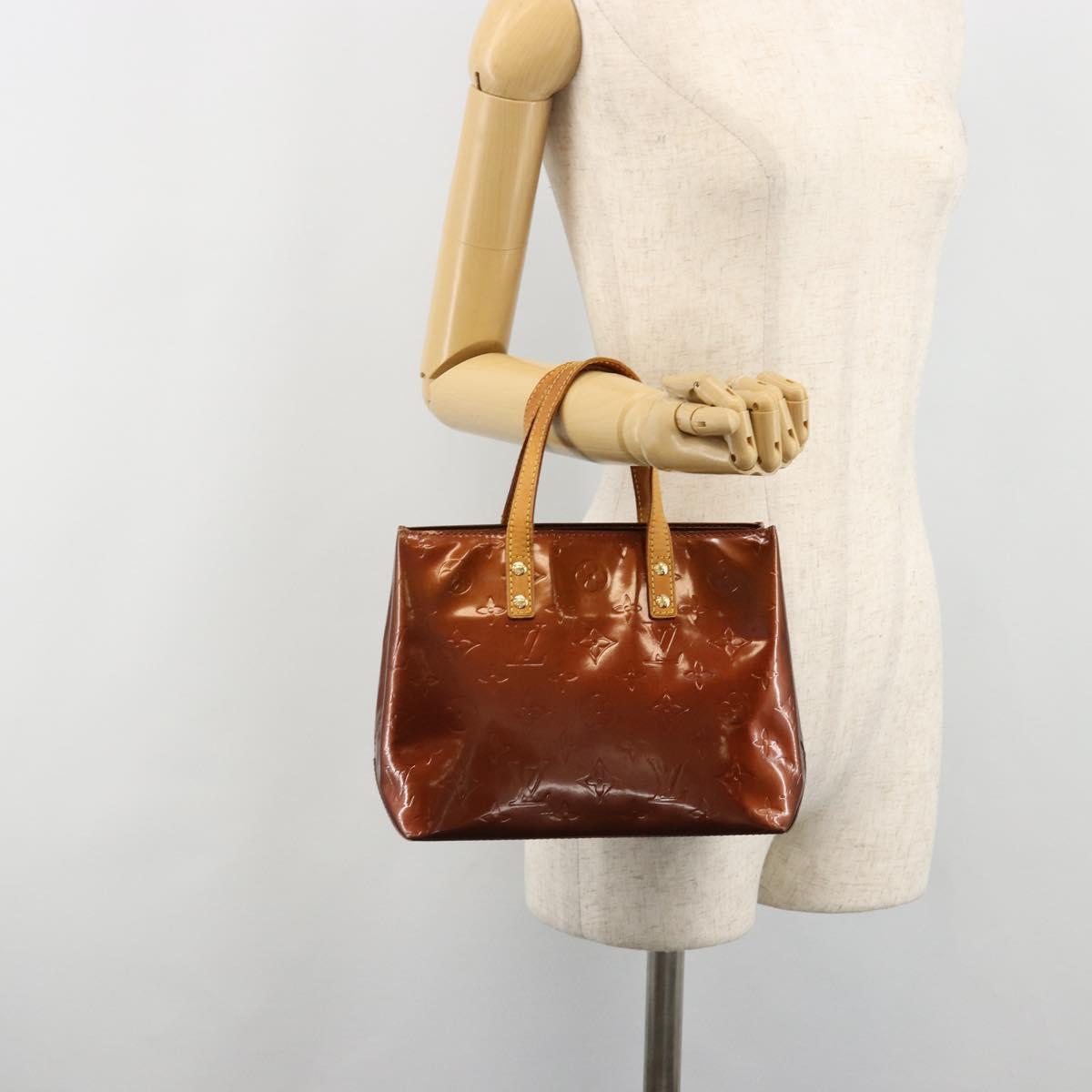 LOUIS VUITTON Monogram Vernis Reade PM Hand Bag Bronze M91146 LV Auth ti3947